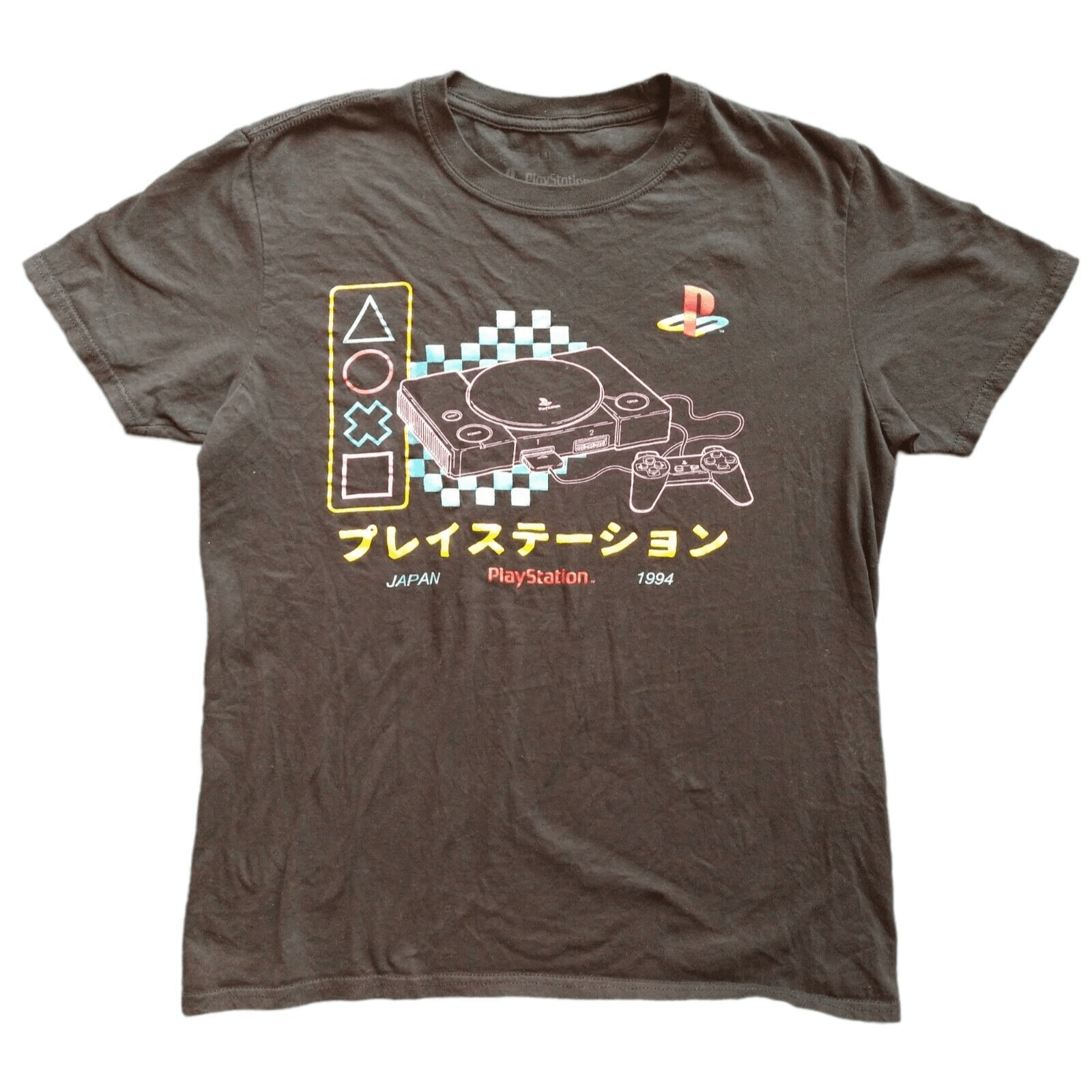 Playstation Japan Kanji 1994 Retro Gaming Black T Shirt Med Hoodie, Sweatshirt | PodTeesHub.com
