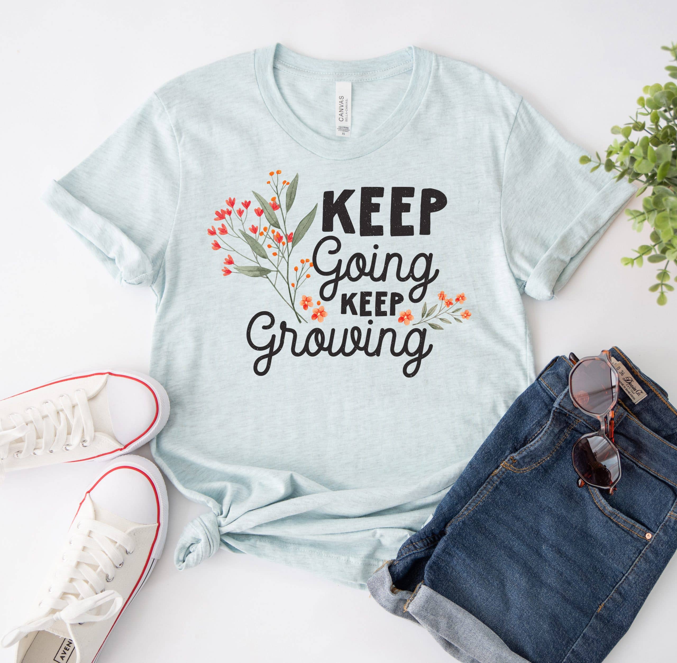 Keep Going Keep Growing T-Shirt Hoodie, Sweatshirt | PodTeesHub.com