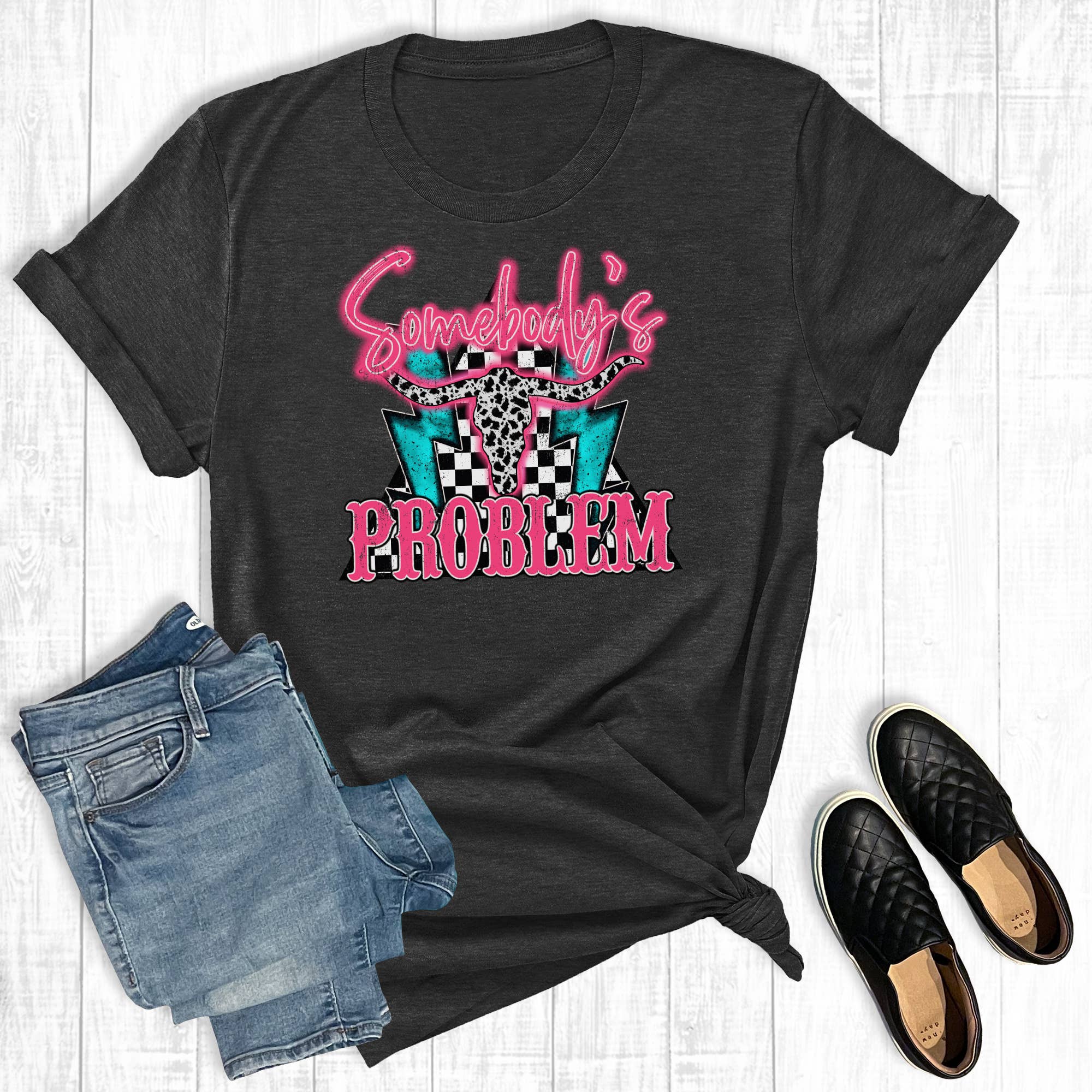 Western Somebody's Problem Graphic Tee Hoodie, Sweatshirt | PodTeesHub.com