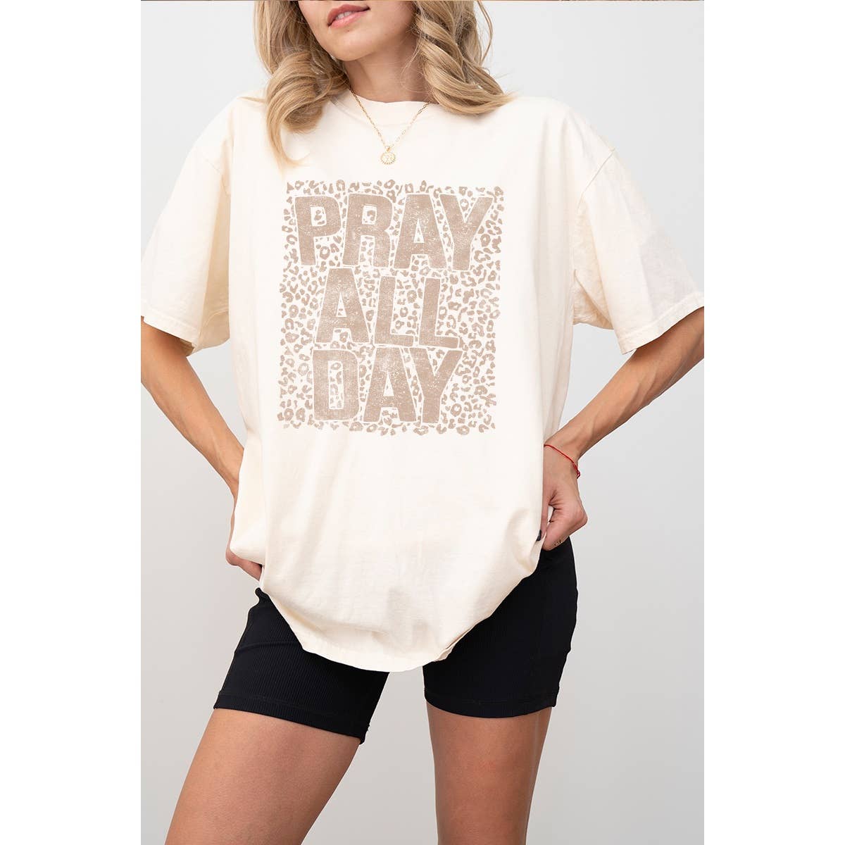 Pray All Day  Vintage Graphic Oversized Tee Hoodie, Sweatshirt | PodTeesHub.com