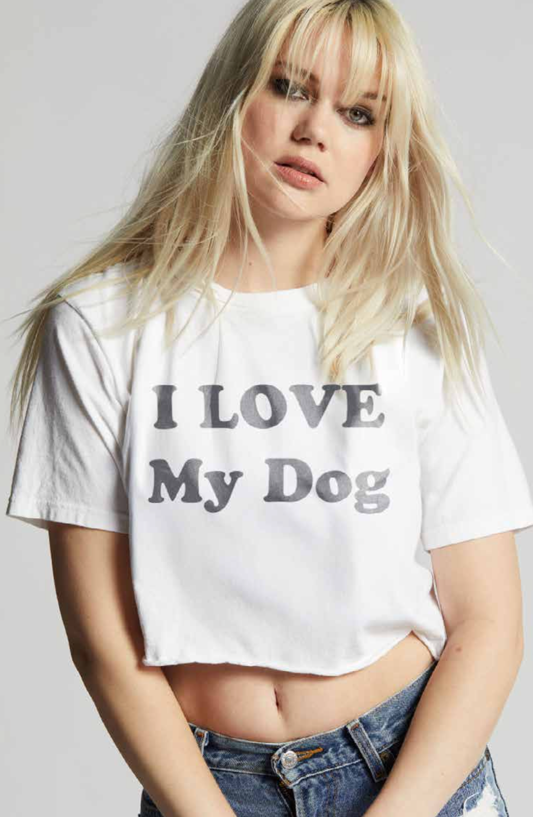 303567 - 330 I Love My Dog Cropped Graphic Tee Hoodie, Sweatshirt | PodTeesHub.com