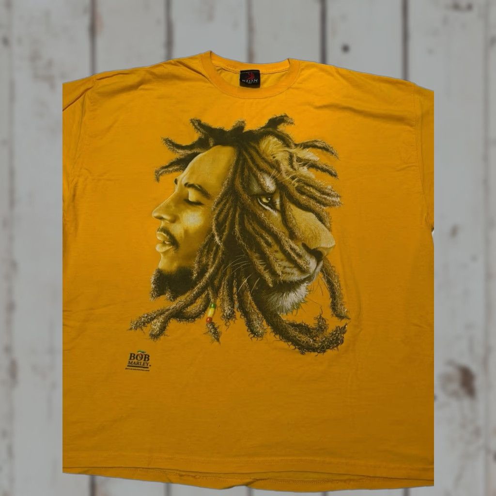 Vintage Bob Marley T Shirt 3xl Zion Rootswear Reggae Rare Yellow Mens Regular Crew Neck Grap Hoodie, Sweatshirt