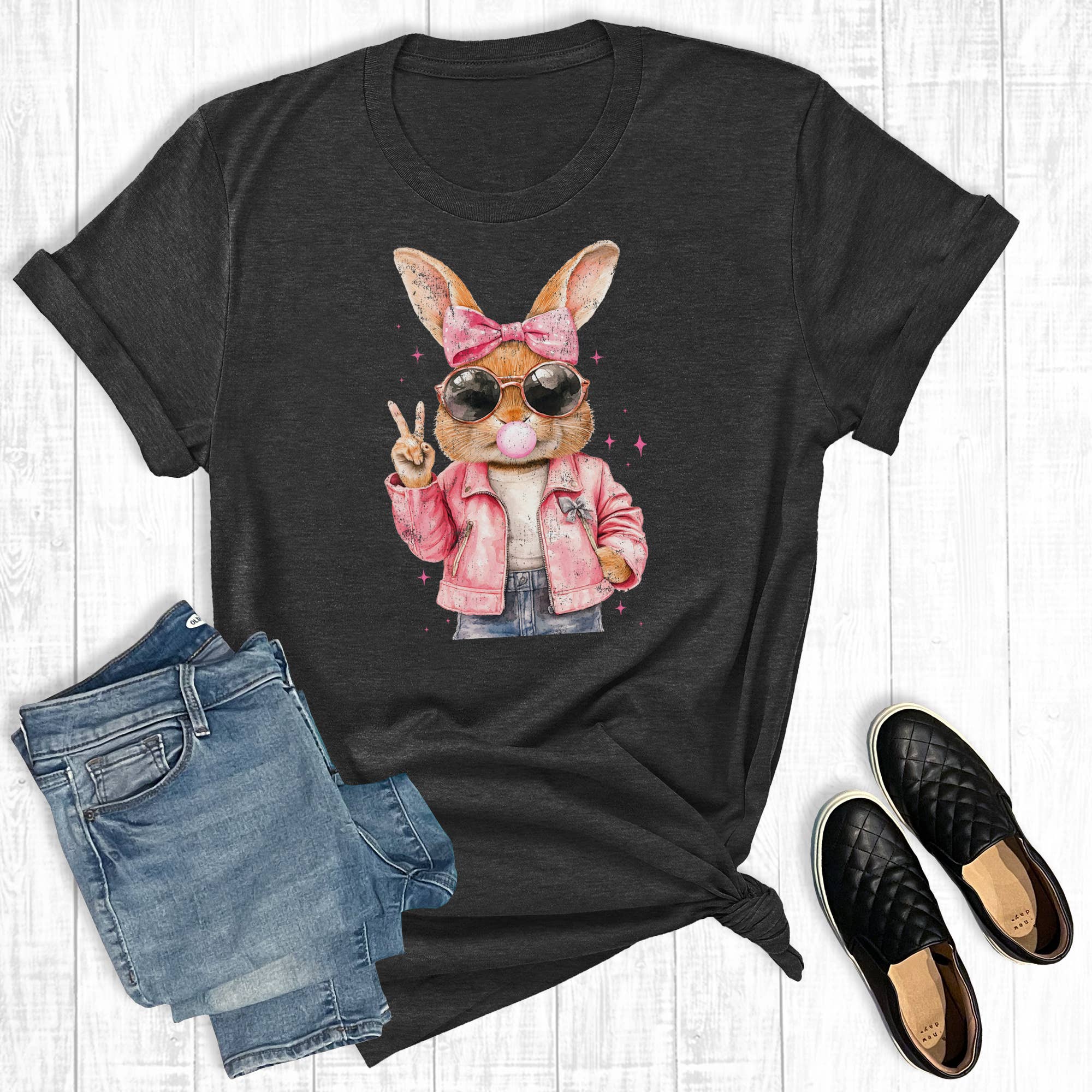 Easter Retro Bunny Graphic Tee Hoodie, Sweatshirt | PodTeesHub.com