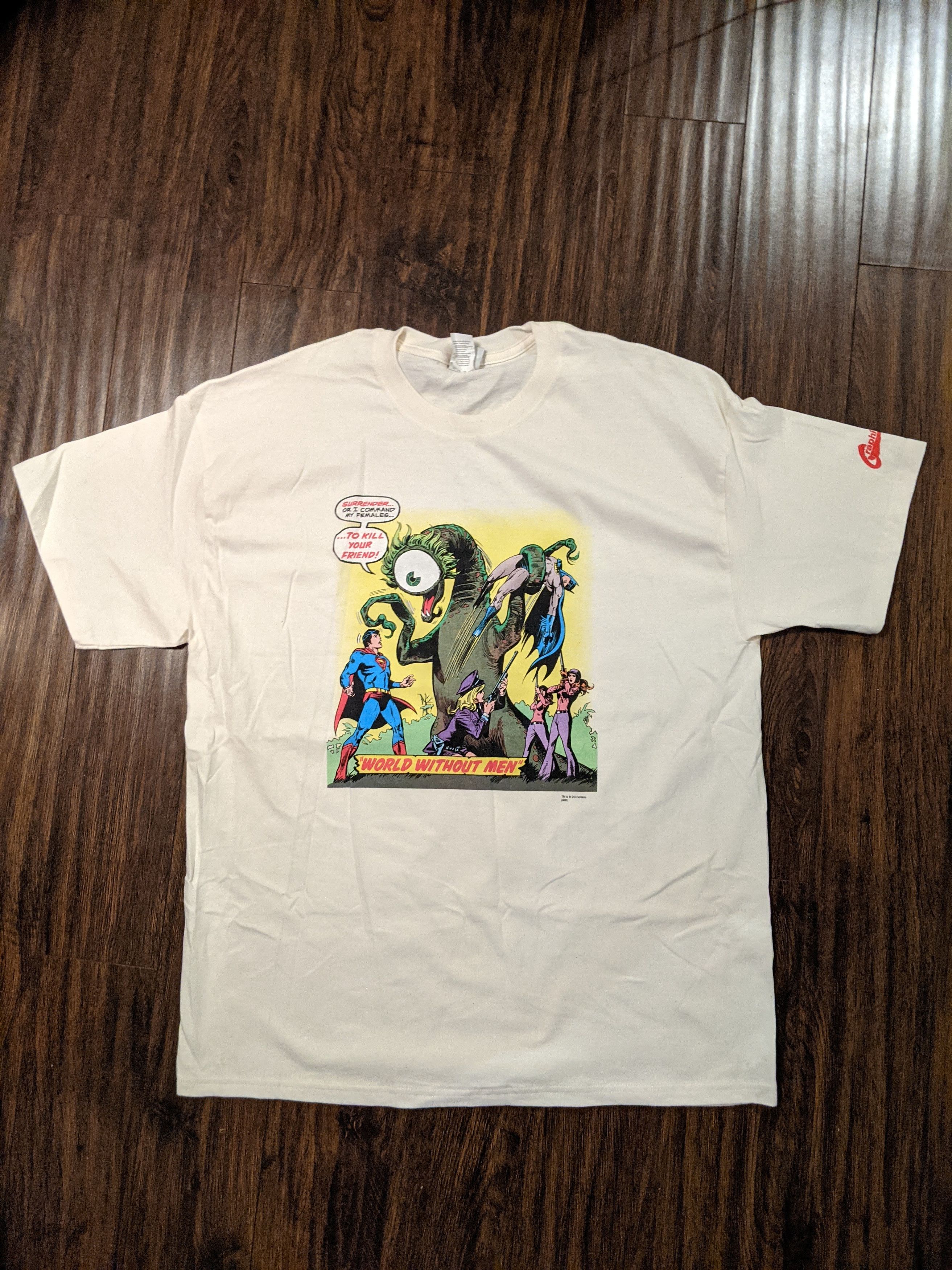 Hanes X Vintage Graphitti Designs Superman T Shirt World Without Men Hoodie, Sweatshirt | PodTeesHub.com