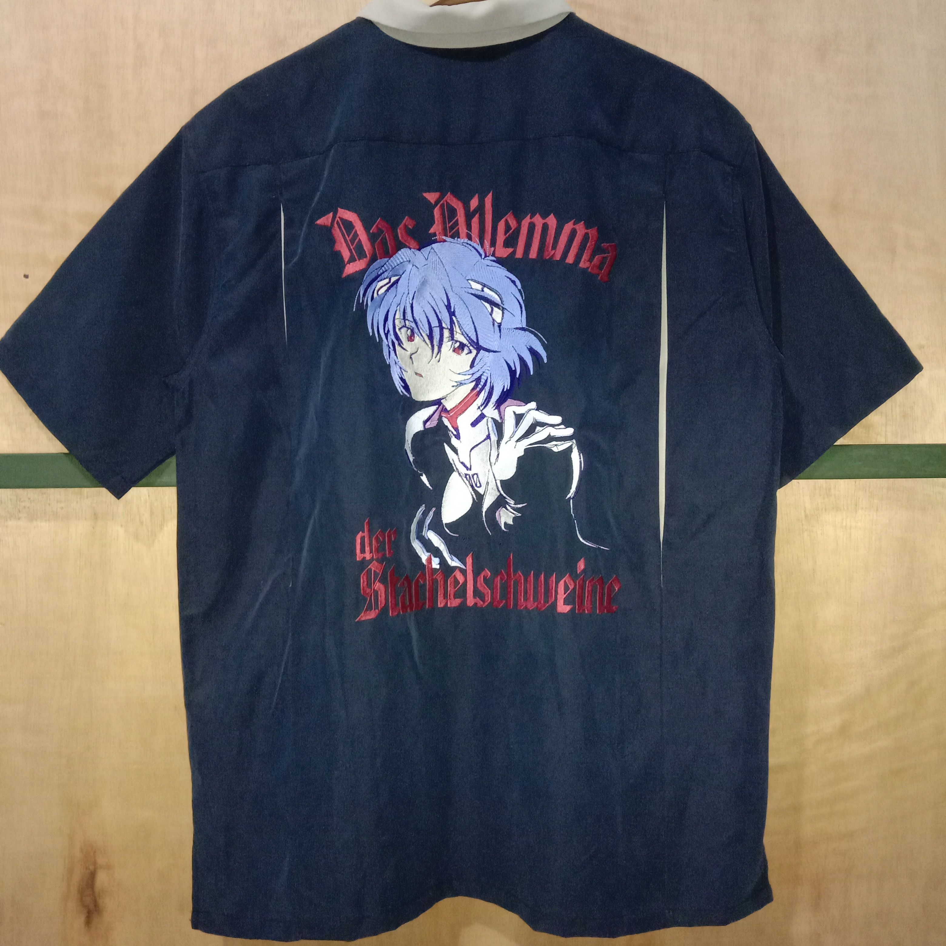 Anime Bowling Shirt Neon Genesis Evangelion Rei Ayanami Anime Rare T-Shirts, Hoodie, Sweatshirt