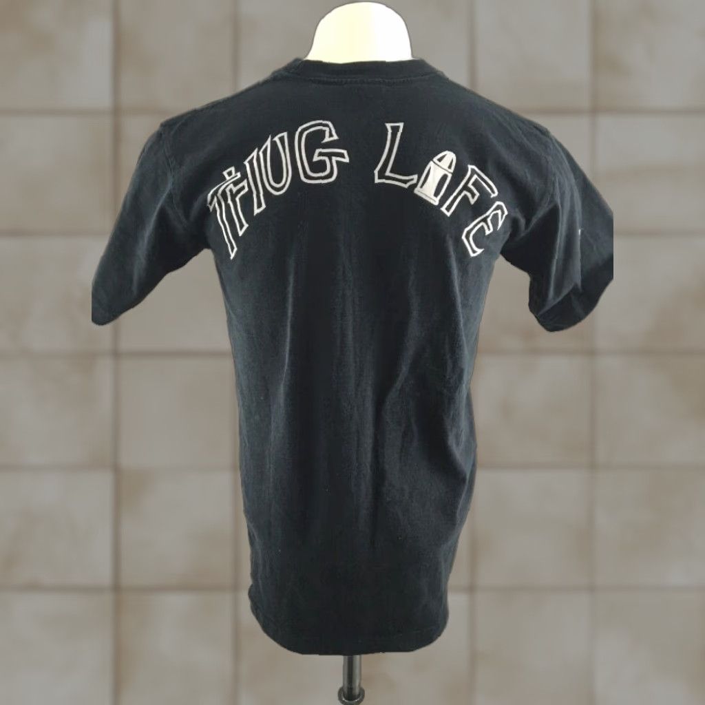 Vintage Rare 90 S 2pac Tupac Shakur 2 Sided Usa Made Thug Life Black M Original Pro Tags Shi T-Shirts, Hoodie, Sweatshirt