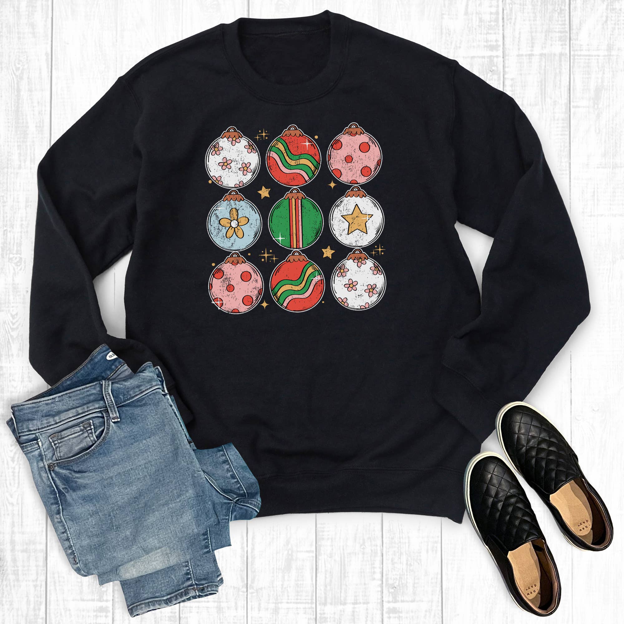 Boho Christmas Ornaments Sweatshirt T-Shirts, Hoodie | PodTeesHub.com