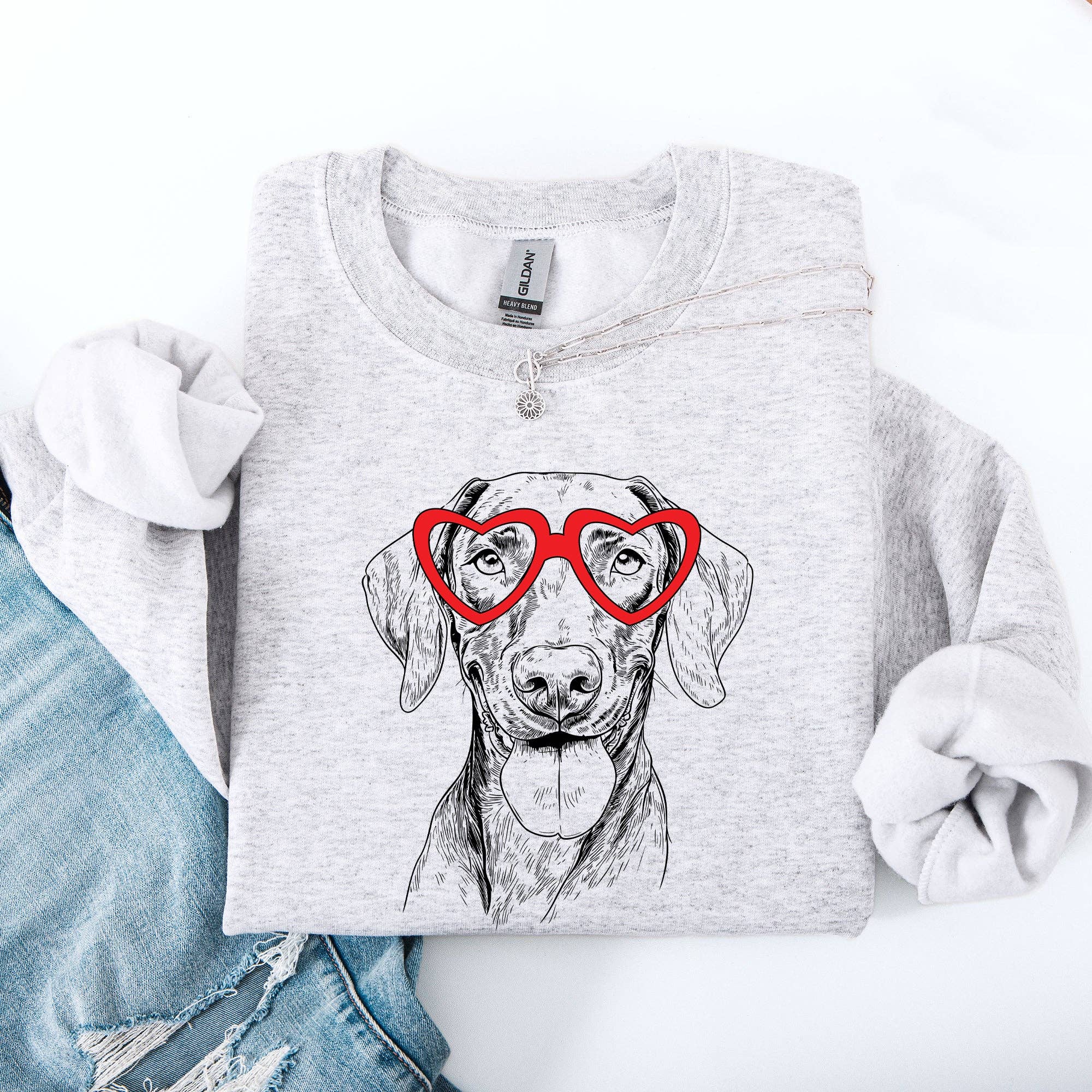 Vizsla, Pet, Dog Breed, Valentine's Sweatshirt T-Shirts, Hoodie | PodTeesHub.com