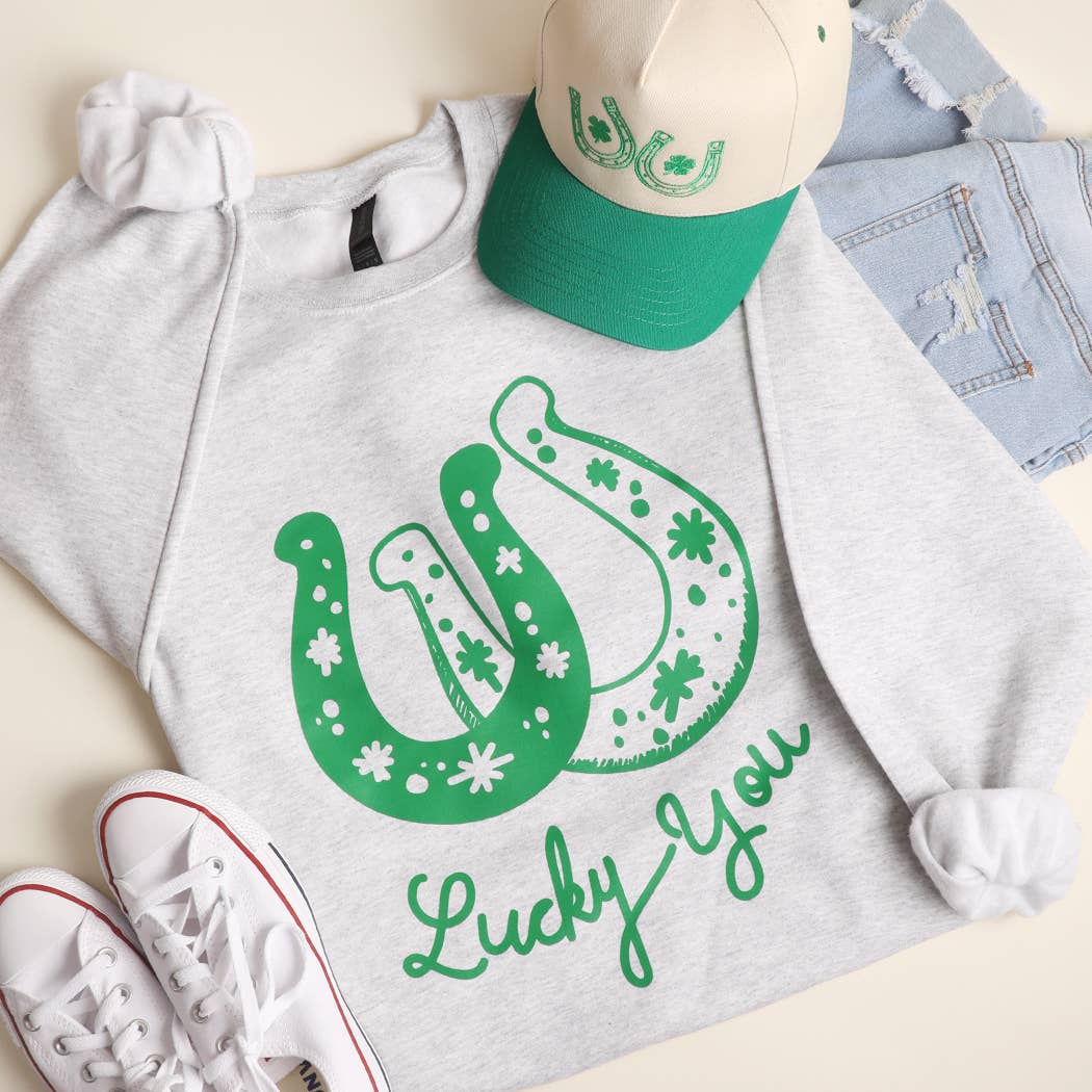Horseshoe & Lucky You Heavyweight Sweatshirt T-Shirts, Hoodie | PodTeesHub.com