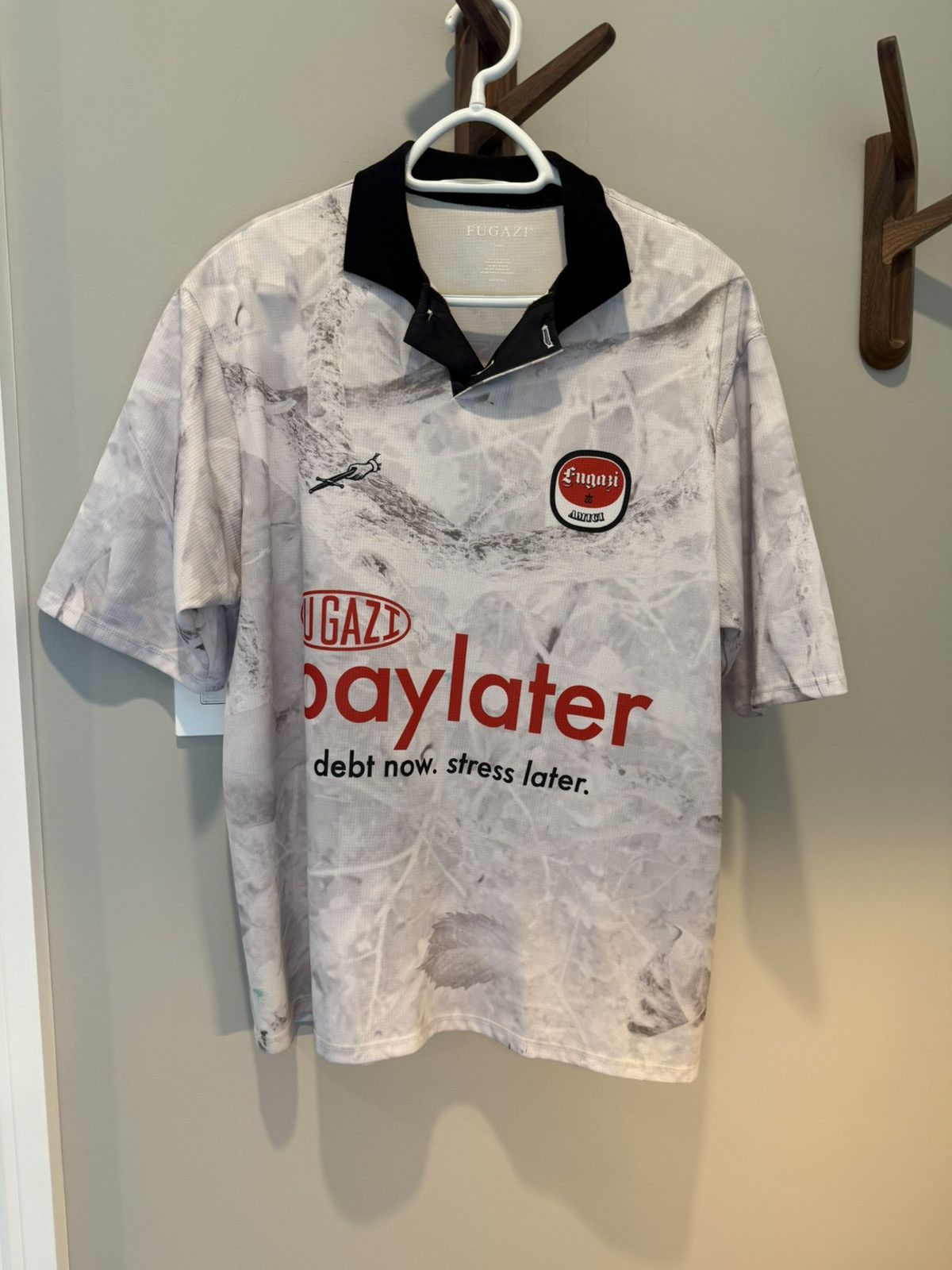 Fugazi Debt Now Paylater Jersey White T-Shirts, Hoodie, Sweatshirt | PodTeesHub.com