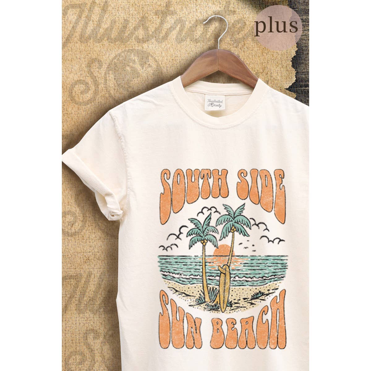 Southside Sun Beach Vintage  Graphic  Oversized Tee Hoodie, Sweatshirt | PodTeesHub.com