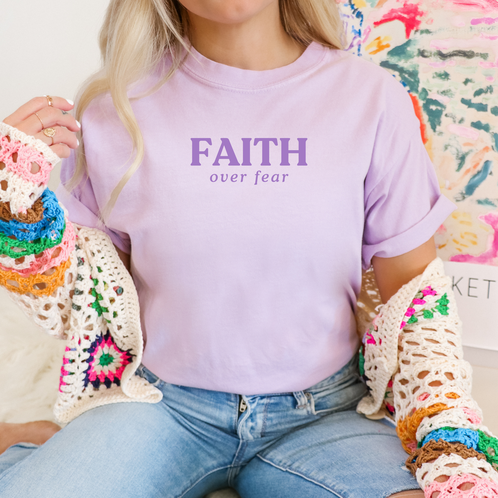 Faith Over Fear Summer 2025 Graphic Tee For Women Bible Vers Hoodie, Sweatshirt | PodTeesHub.com
