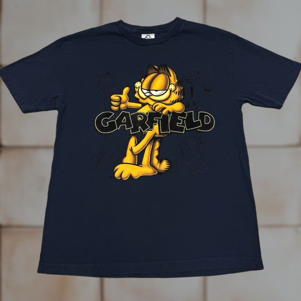Aaa Vintage Garfield Shirt Men Medium Blue Cartoon Tv Show Cat Funny Thumbs Up 90s Hoodie, Sweatshirt | PodTeesHub.com