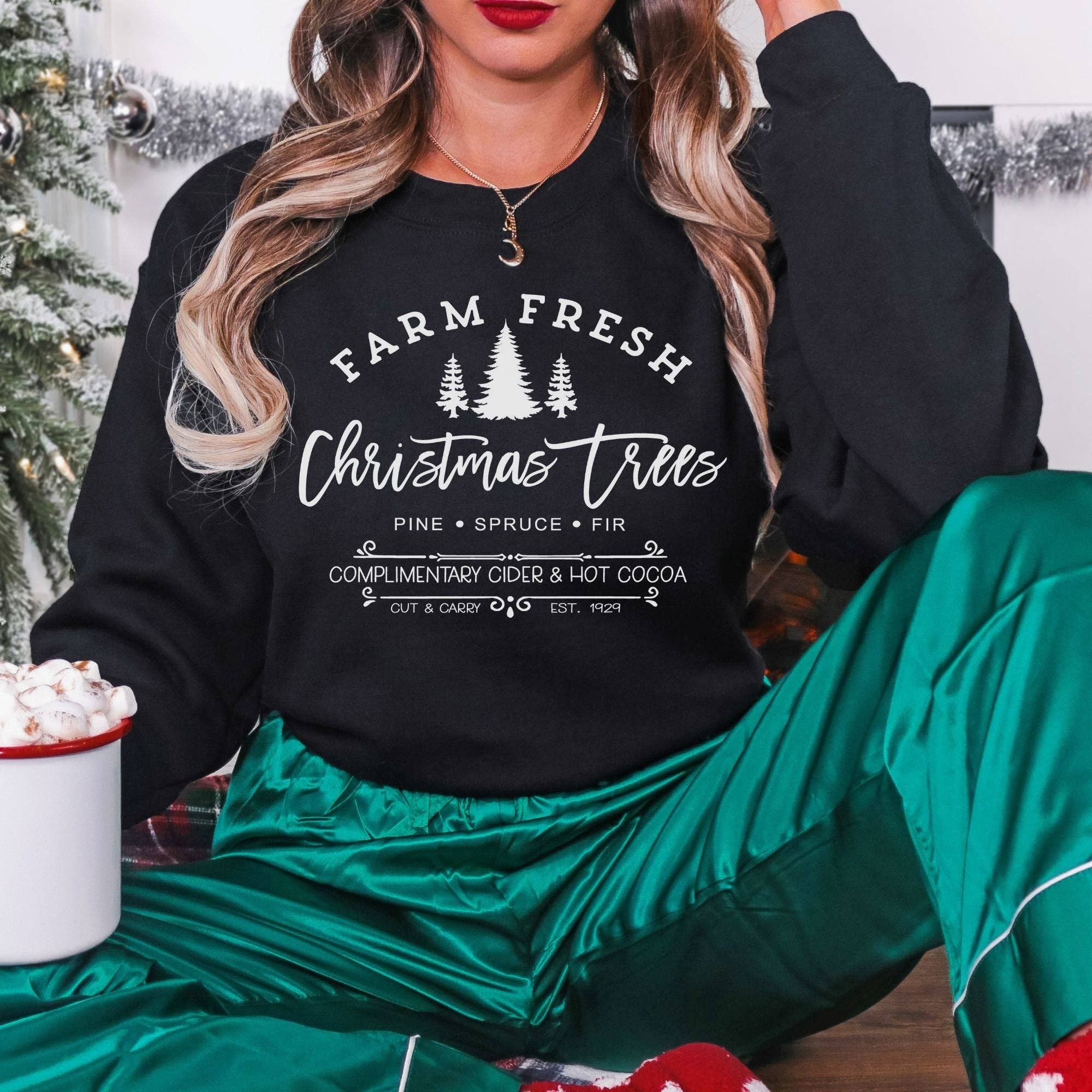 Farm Fresh Christmas Trees Unisex Sweatshirt T-Shirts, Hoodie | PodTeesHub.com