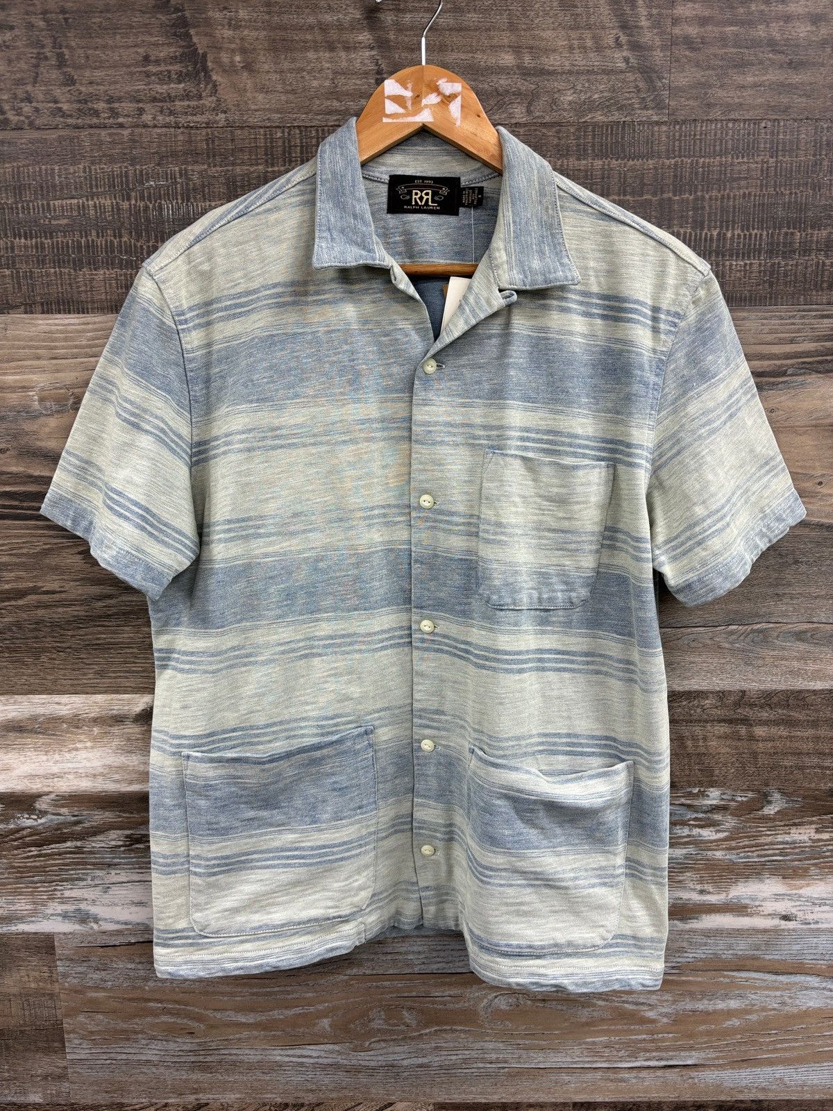 Rrl Ralph Lauren M Rrl Summer Indigo Jersey Camp Shirt Hoodie, Sweatshirt | PodTeesHub.com