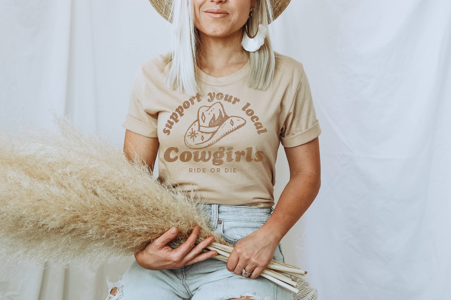 Support Your Local Cowgirl Graphic Tee | Women's Western Tee Hoodie, Sweatshirt | PodTeesHub.com