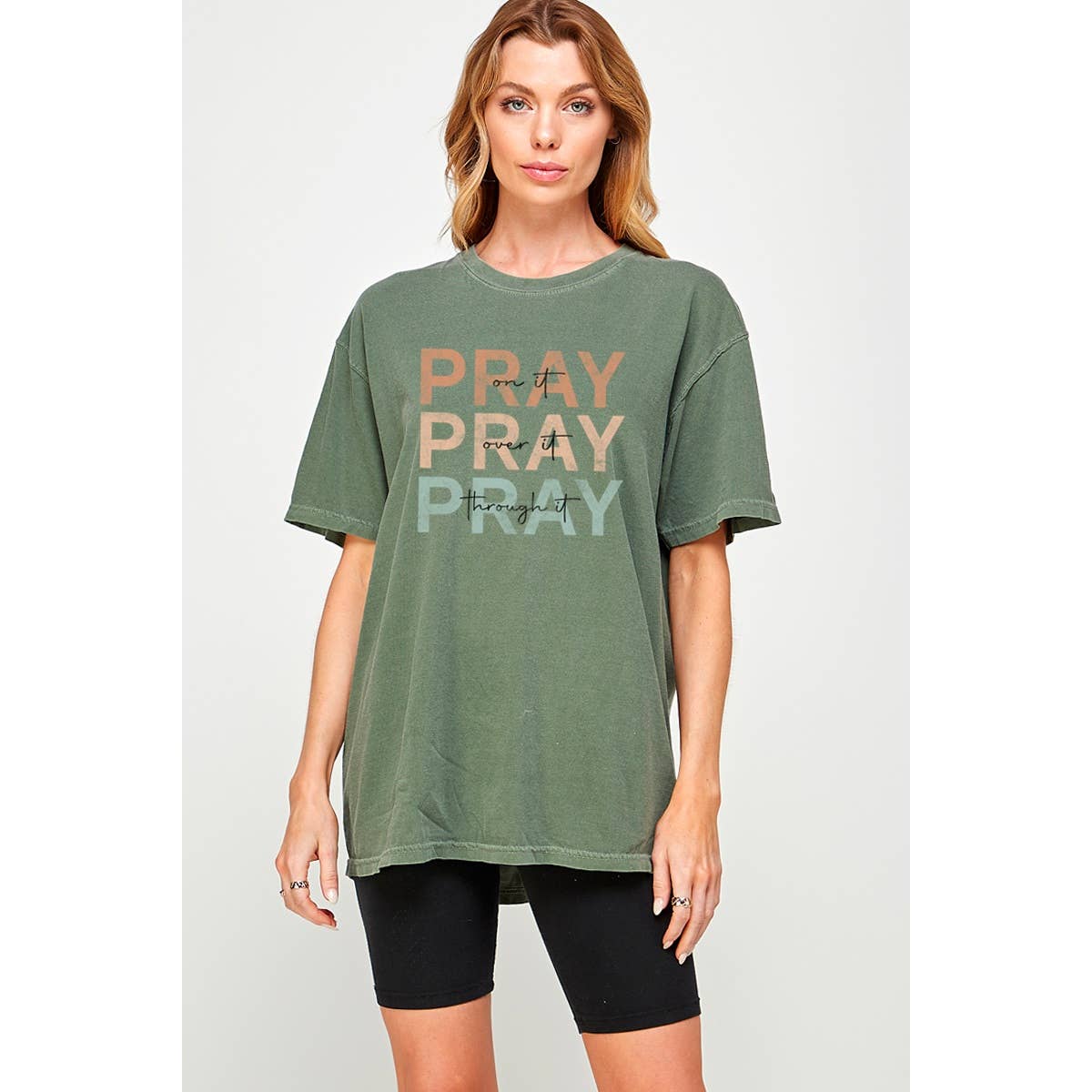 Pray Pray Pray Graphic Oversized Tee Hoodie, Sweatshirt | PodTeesHub.com