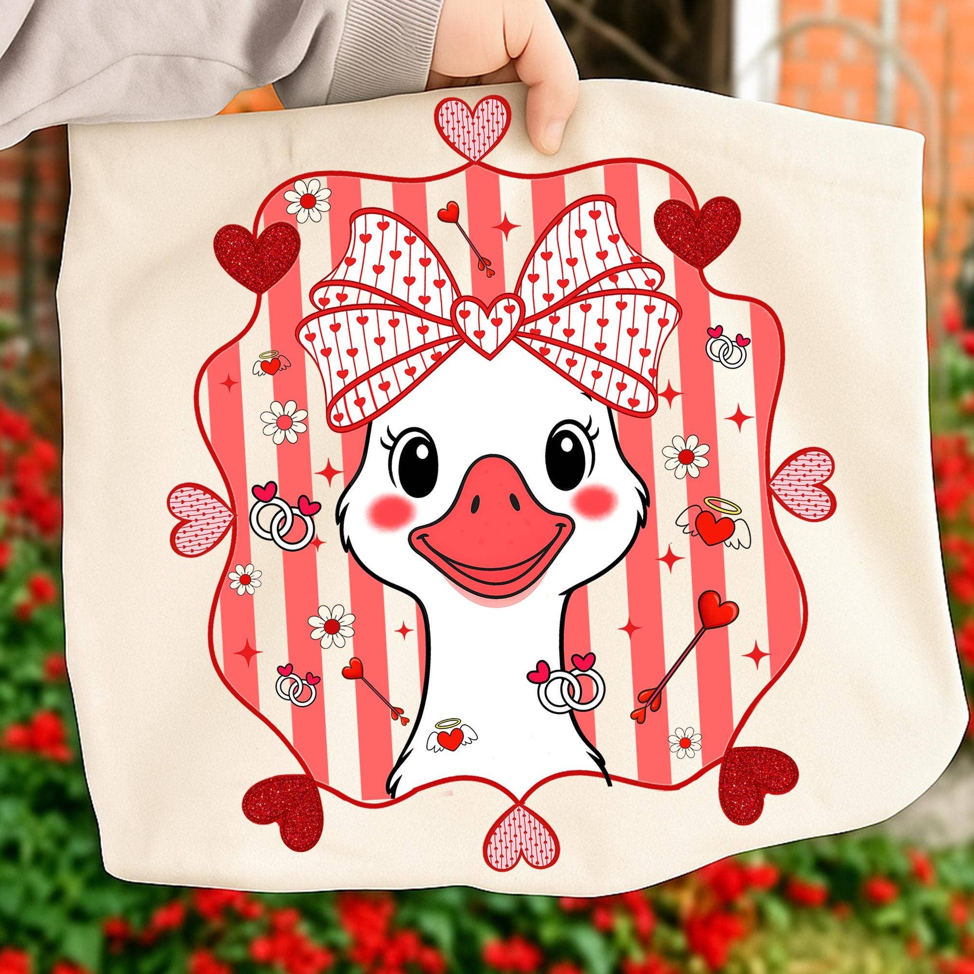 Valentine Love Coquette Goose Tshirt Design Hoodie, Sweatshirt | PodTeesHub.com