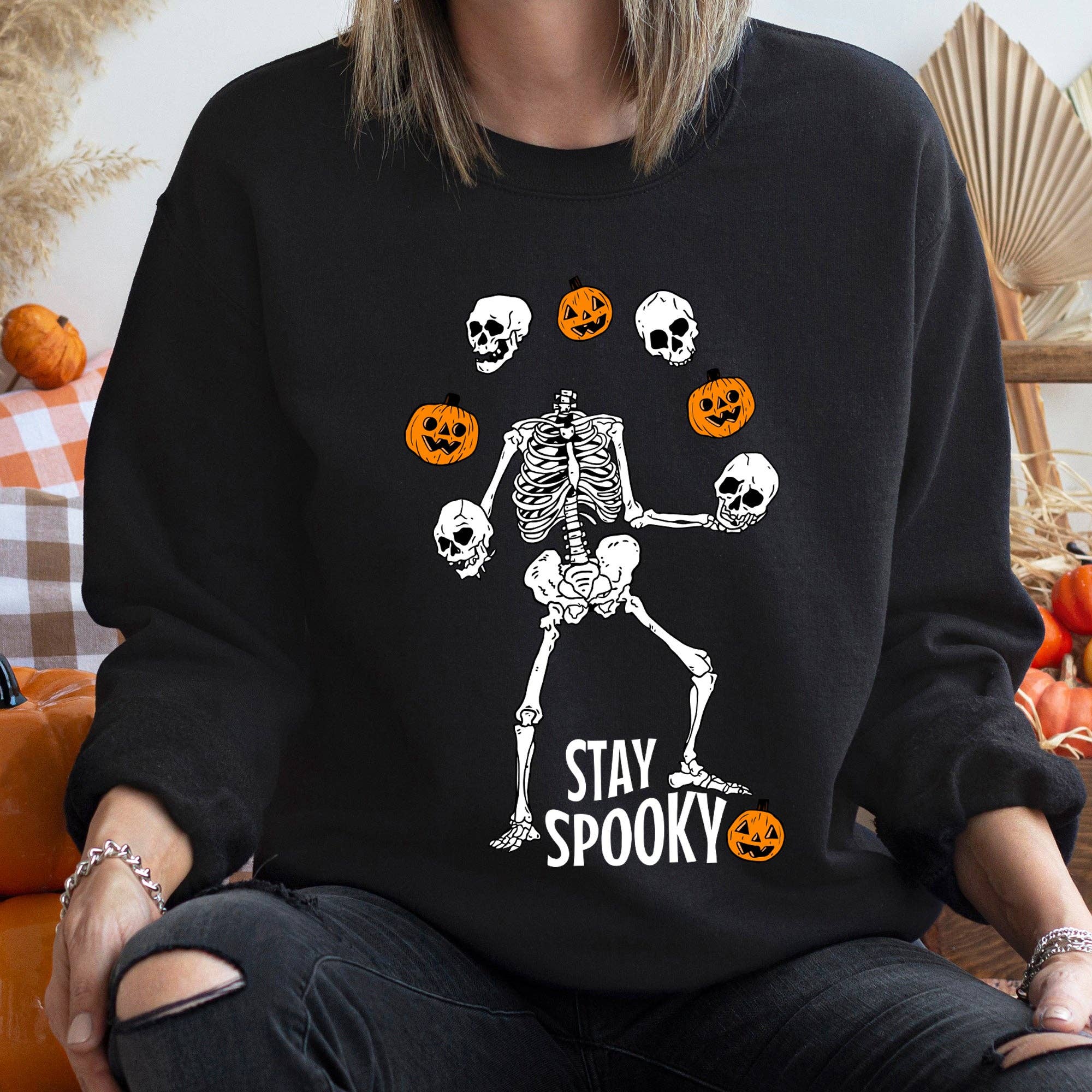 Stay Spooky Juggling Halloween Sweatshirt T-Shirts, Hoodie | PodTeesHub.com