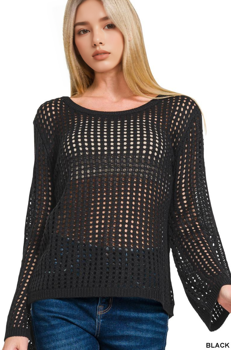 ', Hollow Out Long Sleeve Sweater T-Shirts, Hoodie, Sweatshirt | PodTeesHub.com
