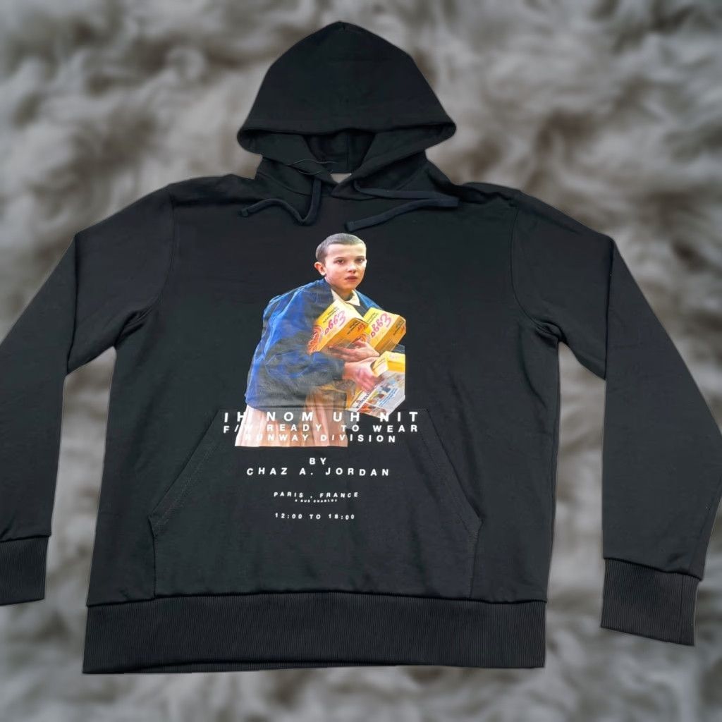 Ih Nom Uh Nit Hoodie Mens Small Black Eggo Eleven Graphic Pullover H T-Shirts, Sweatshirt | PodTeesHub.com