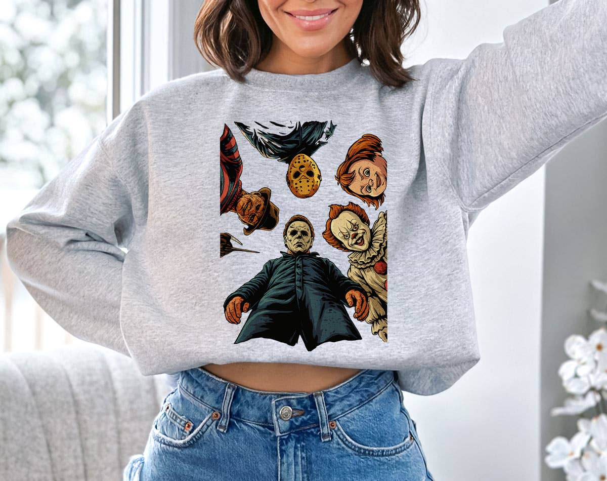 Horror Icons Looking Down Scary Halloween Sweatshirt T-Shirts, Hoodie | PodTeesHub.com