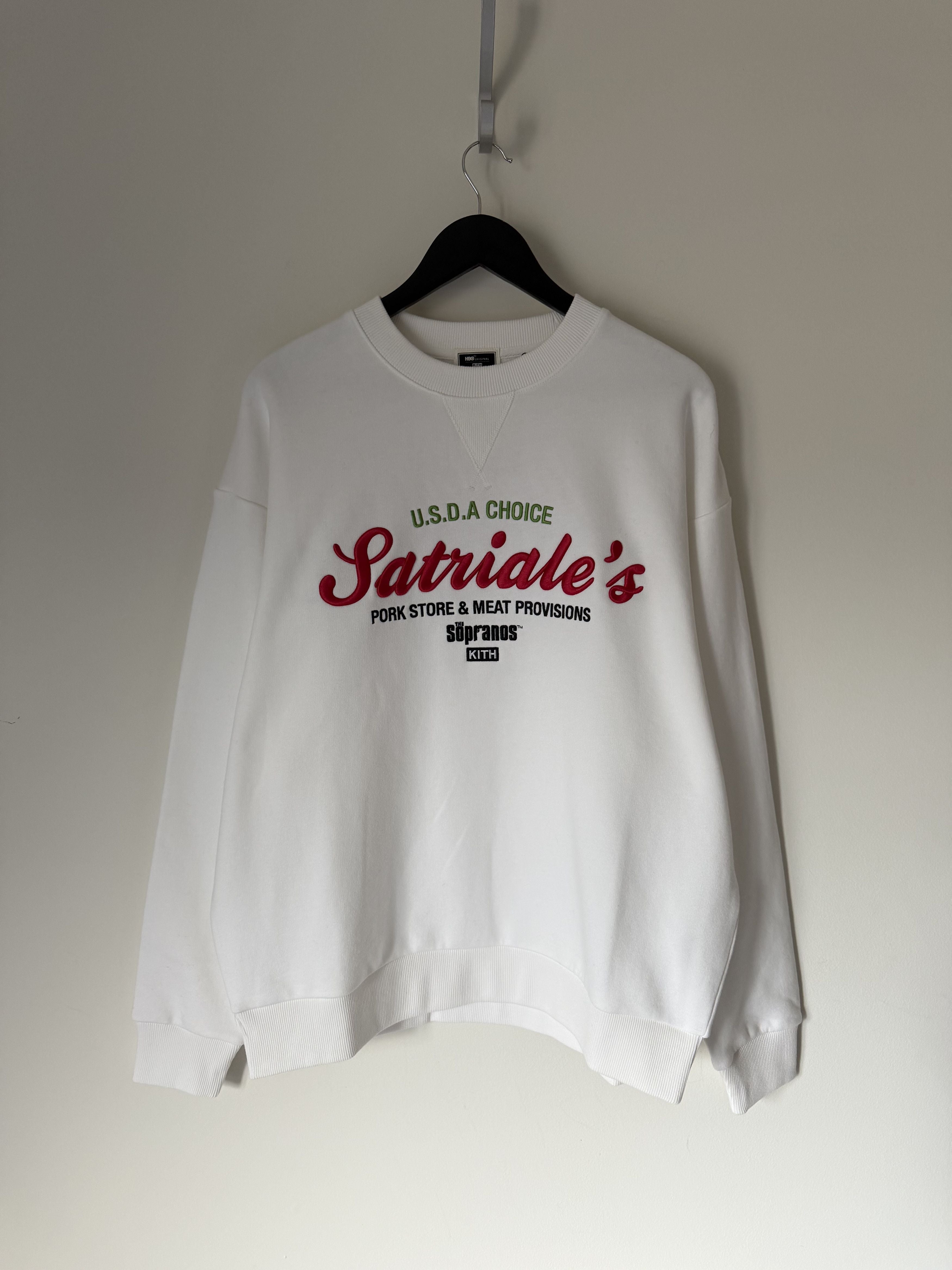 Kith Sopranos Satriale S Nelson Crewneck Sweatshirt In White T-Shirts, Hoodie | PodTeesHub.com
