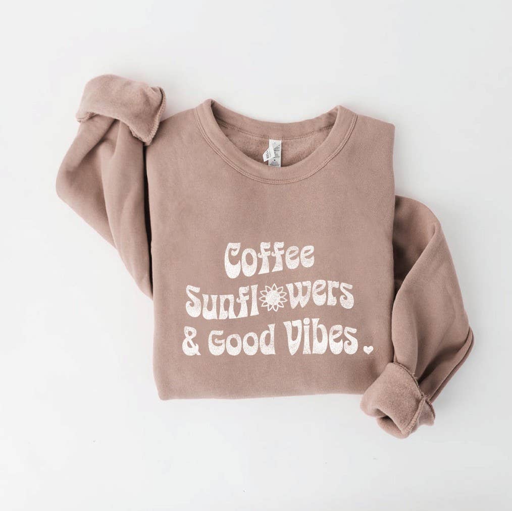 Coffee Sunflowers Graphic Sweatshirt T-Shirts, Hoodie | PodTeesHub.com