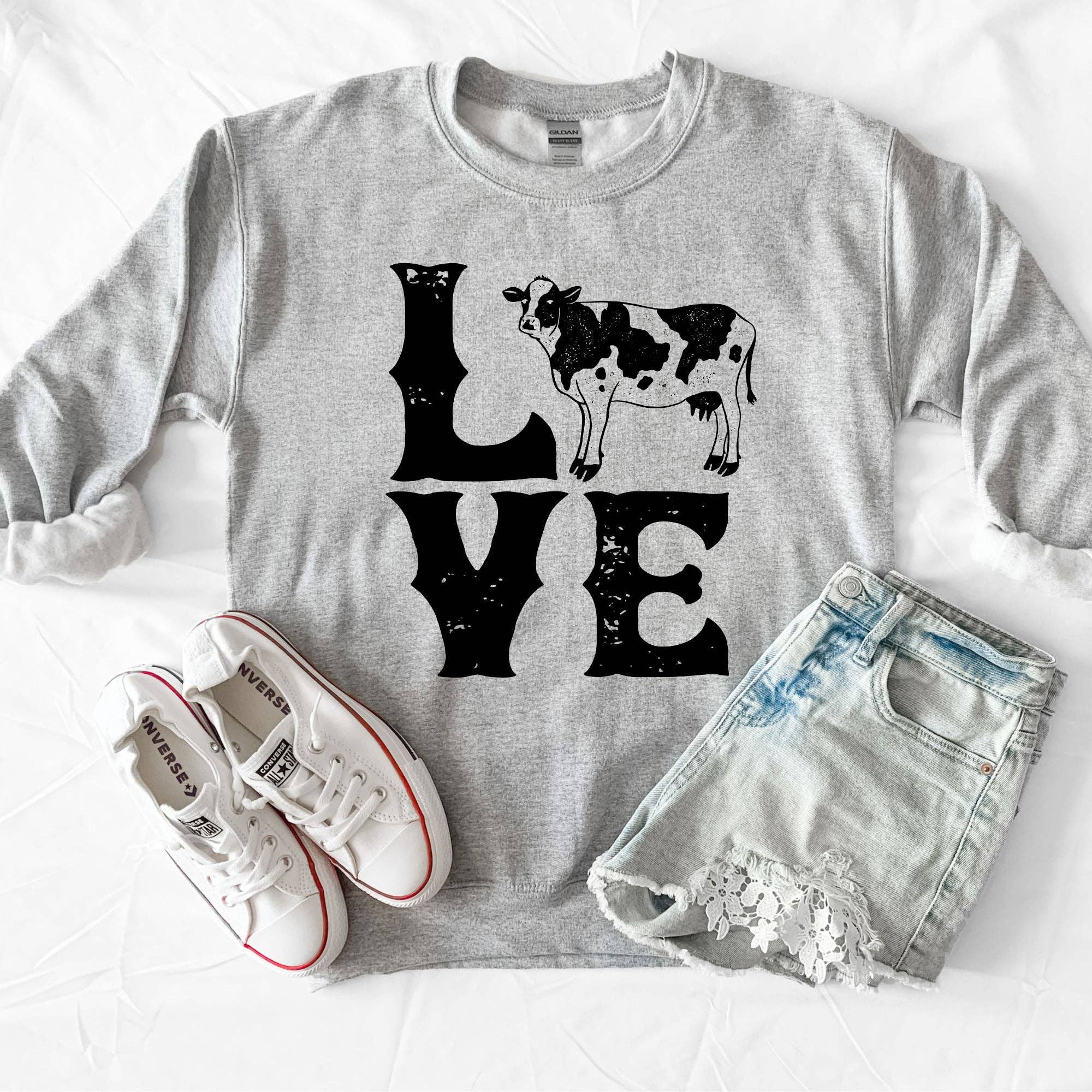 Unisex Cow Lover Sweatshirt - Hoodie or Crewneck T-Shirts | PodTeesHub.com