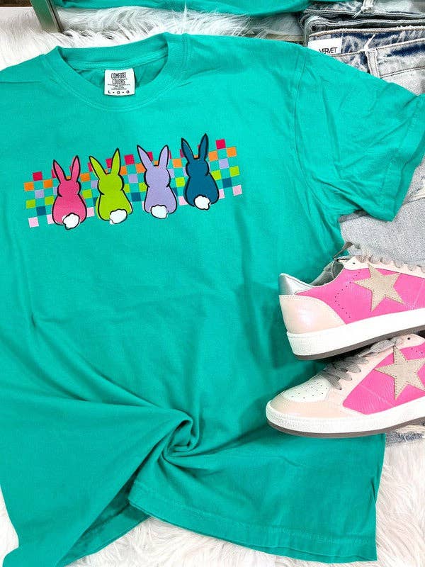Checkered Multicolored Bunny's Easter Tee Hoodie, Sweatshirt | PodTeesHub.com