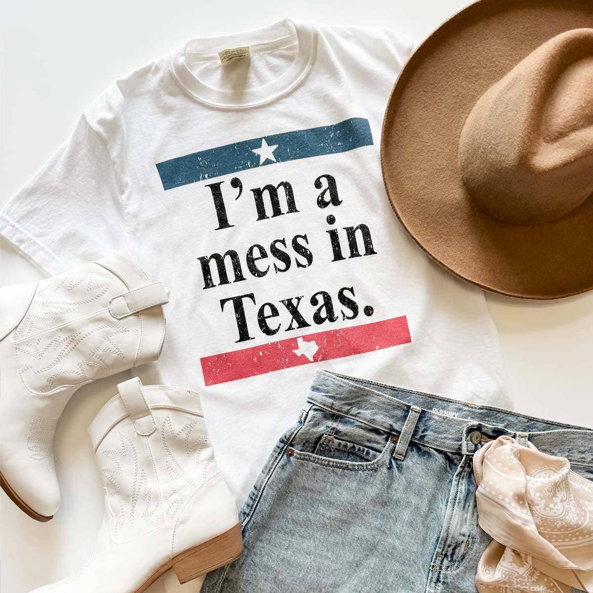 I'm A Mess in Texas Graphic Shirt, Texas Tee, Texas Graphic Hoodie, Sweatshirt | PodTeesHub.com
