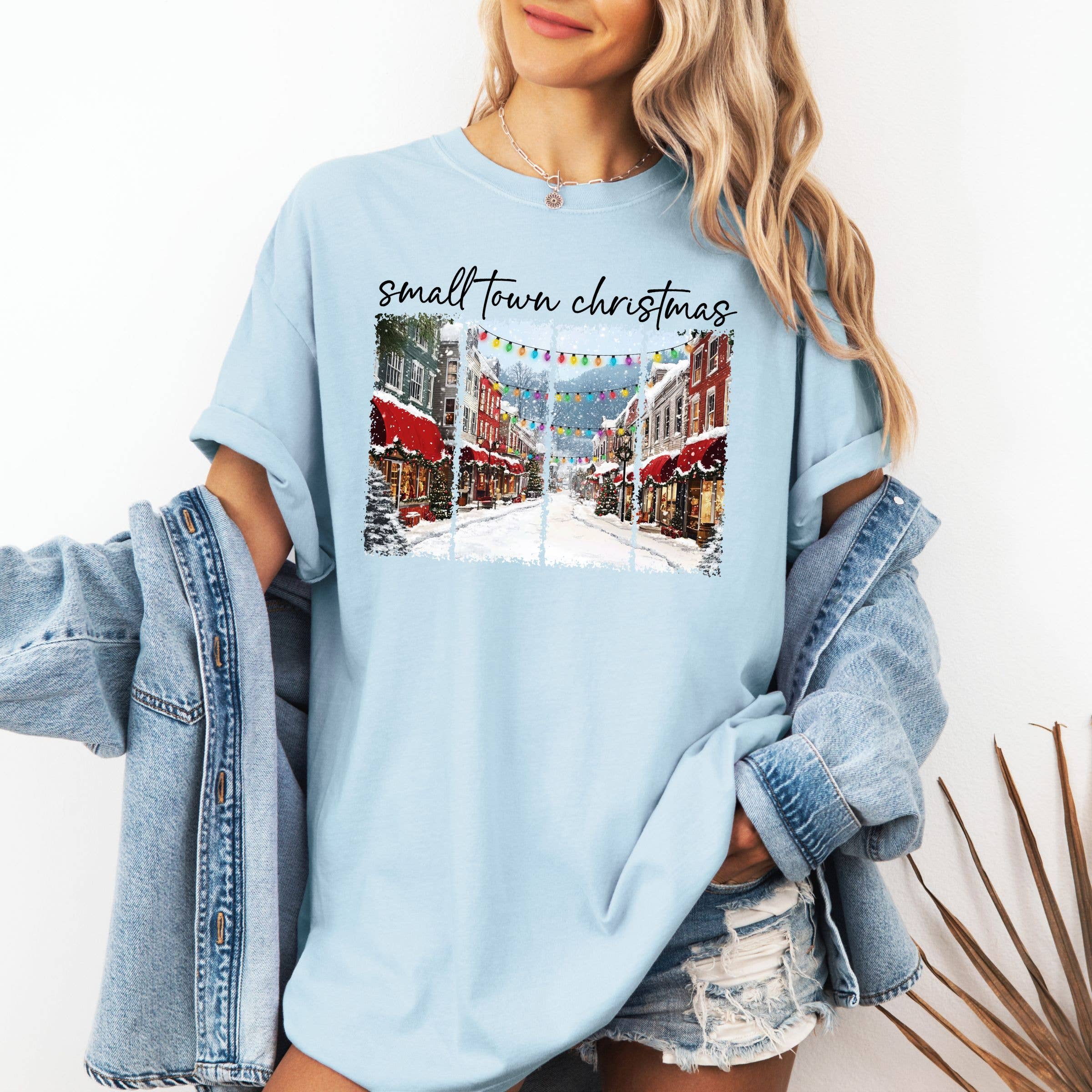 Small Town Christmas Western Tee - Christmas Graphic Tee Hoodie, Sweatshirt | PodTeesHub.com