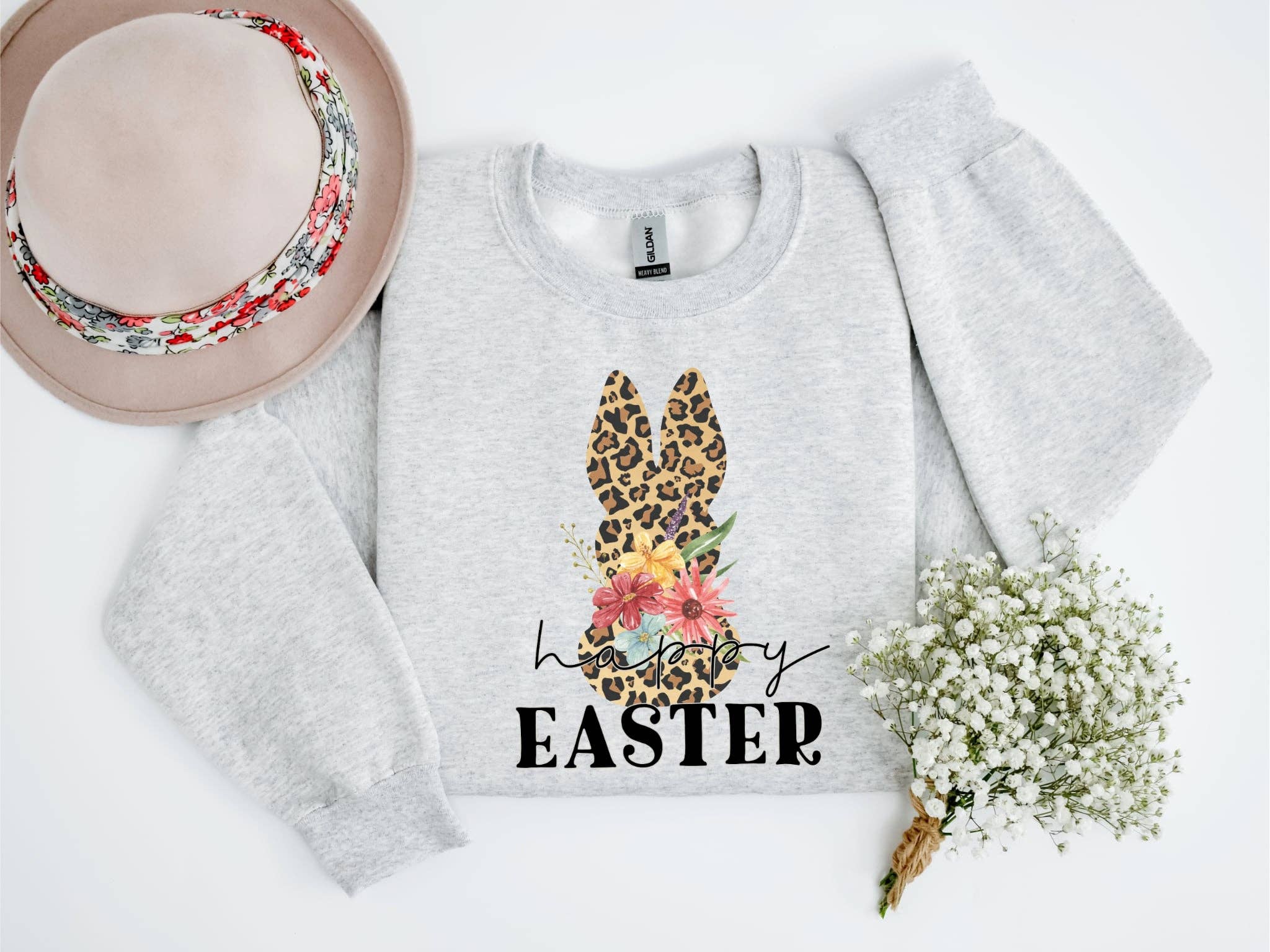 New Happy Easter Leopard Bunny Spring Graphic Sweatshirt T-Shirts, Hoodie | PodTeesHub.com
