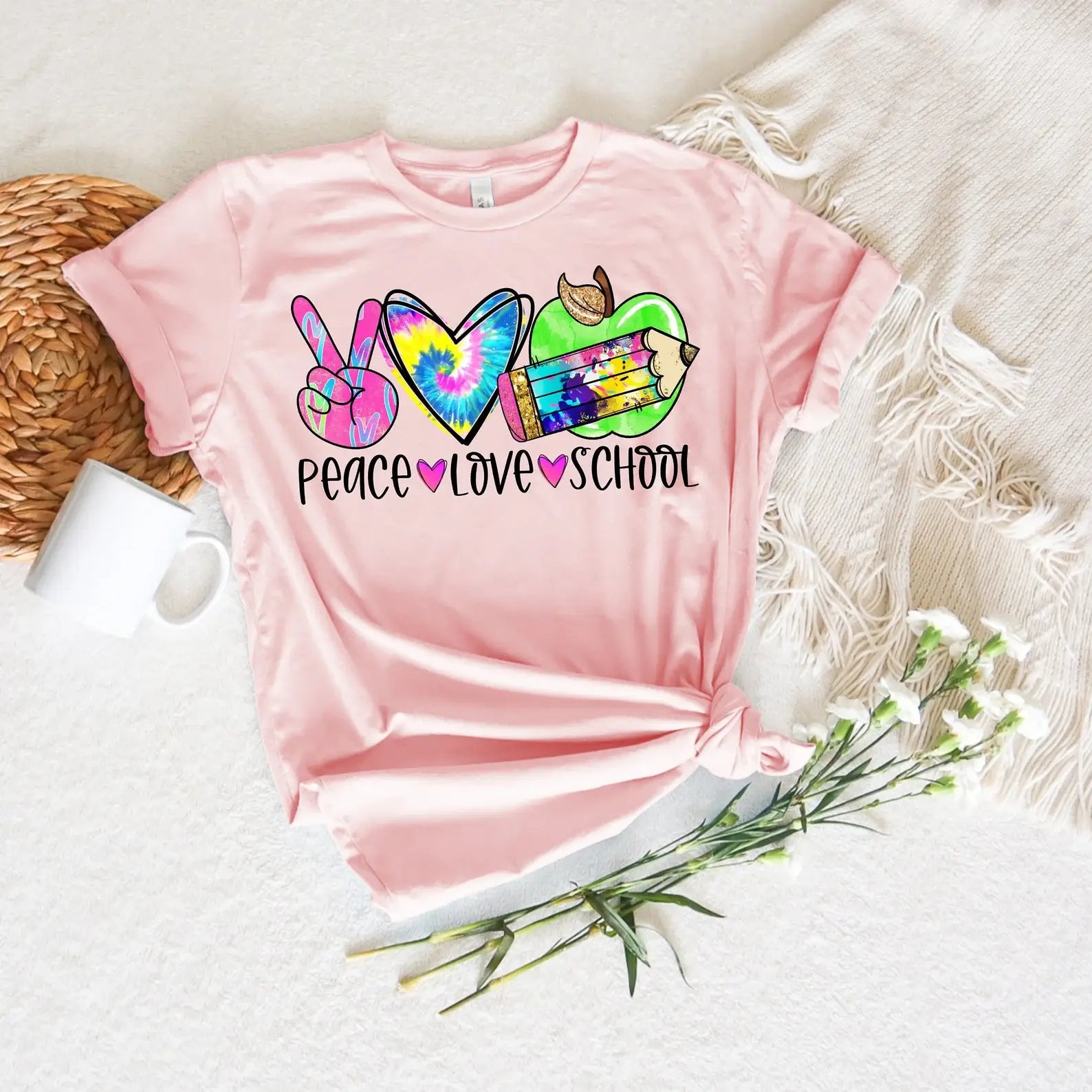 Peace Love School T-Shirt Hoodie, Sweatshirt | PodTeesHub.com