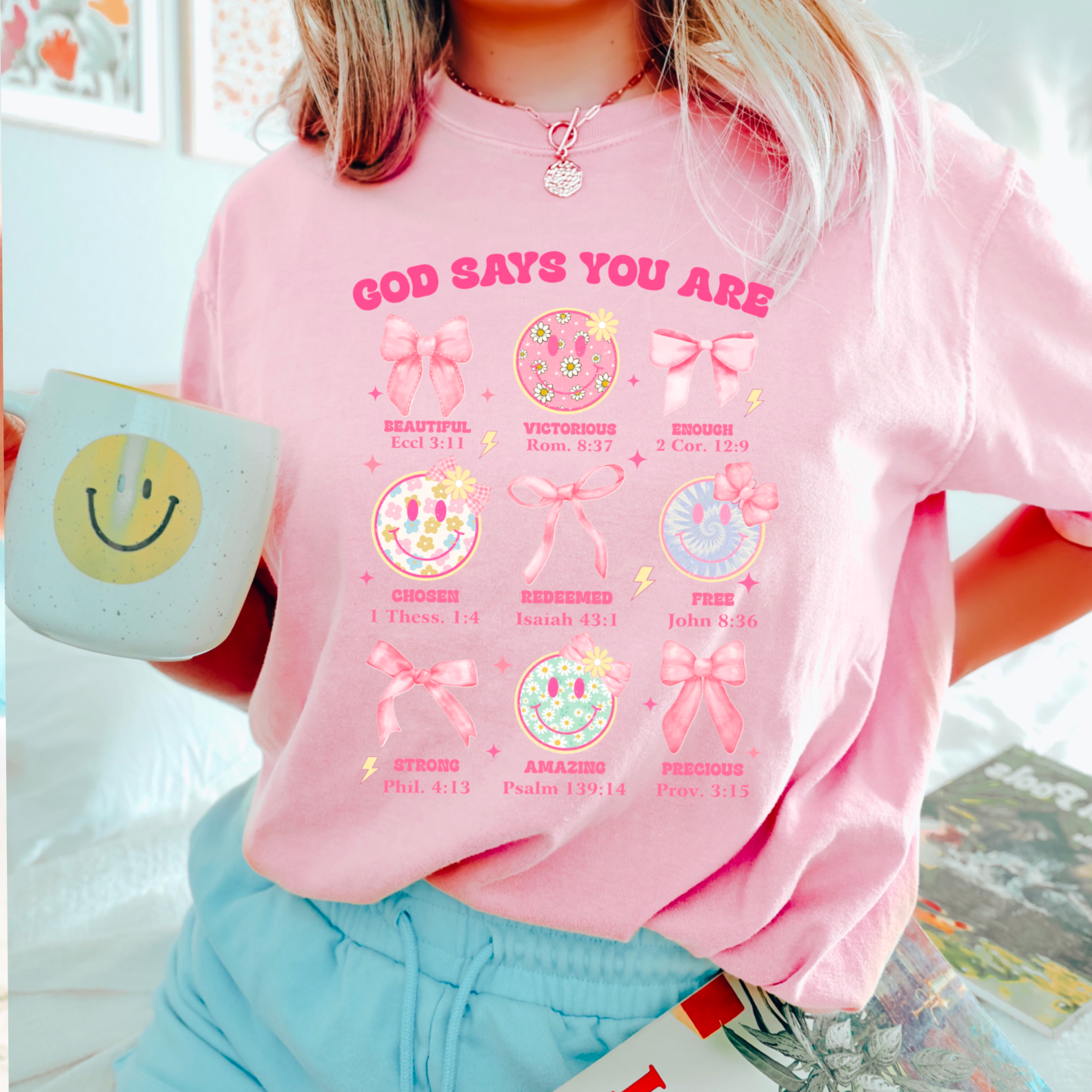 Christian Graphic Tee | Ladies Graphic Tee | Coquette Shirt Hoodie, Sweatshirt | PodTeesHub.com