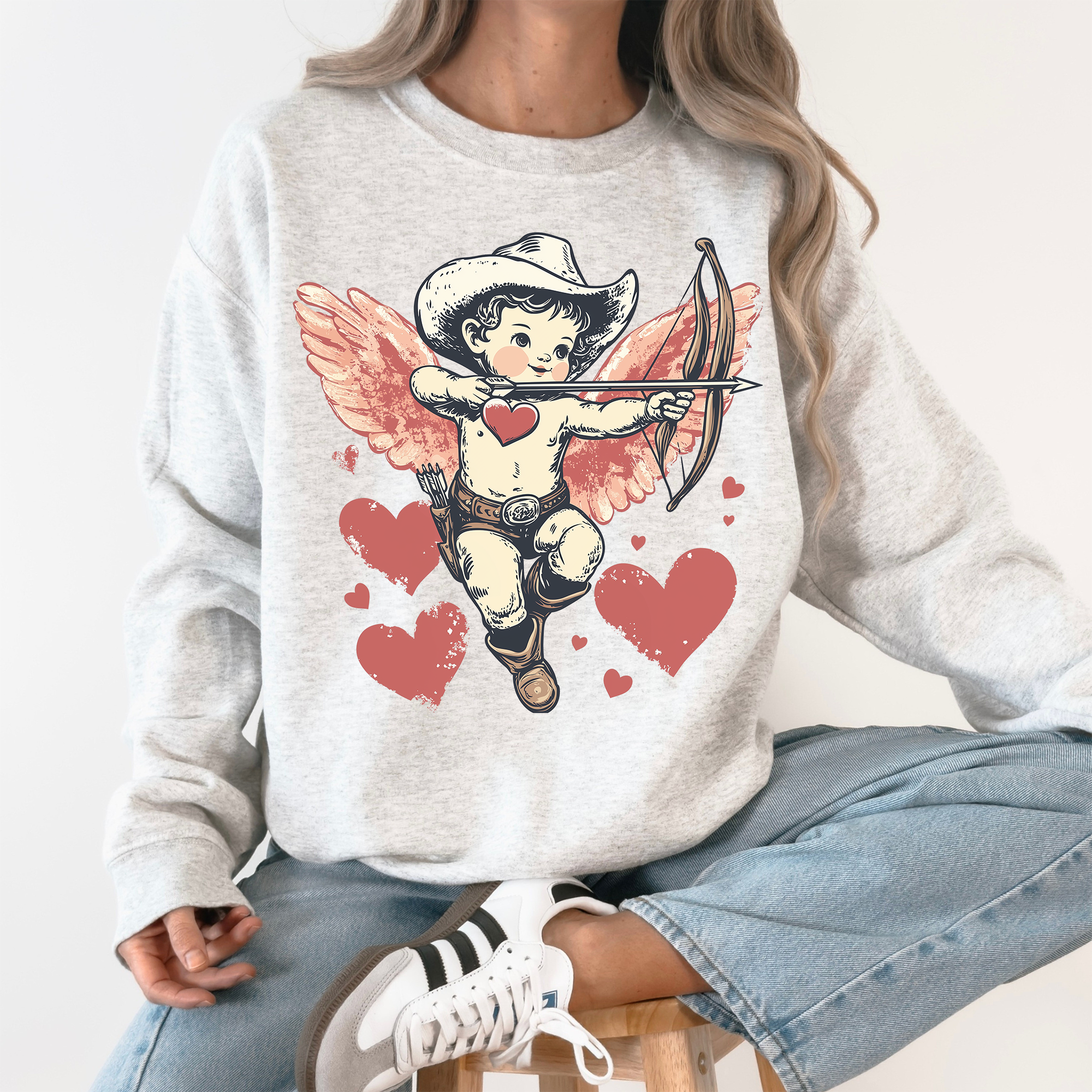 Cowboy Cupid, Retro Valentine's Day, Cute, Love Sweatshirt T-Shirts, Hoodie | PodTeesHub.com