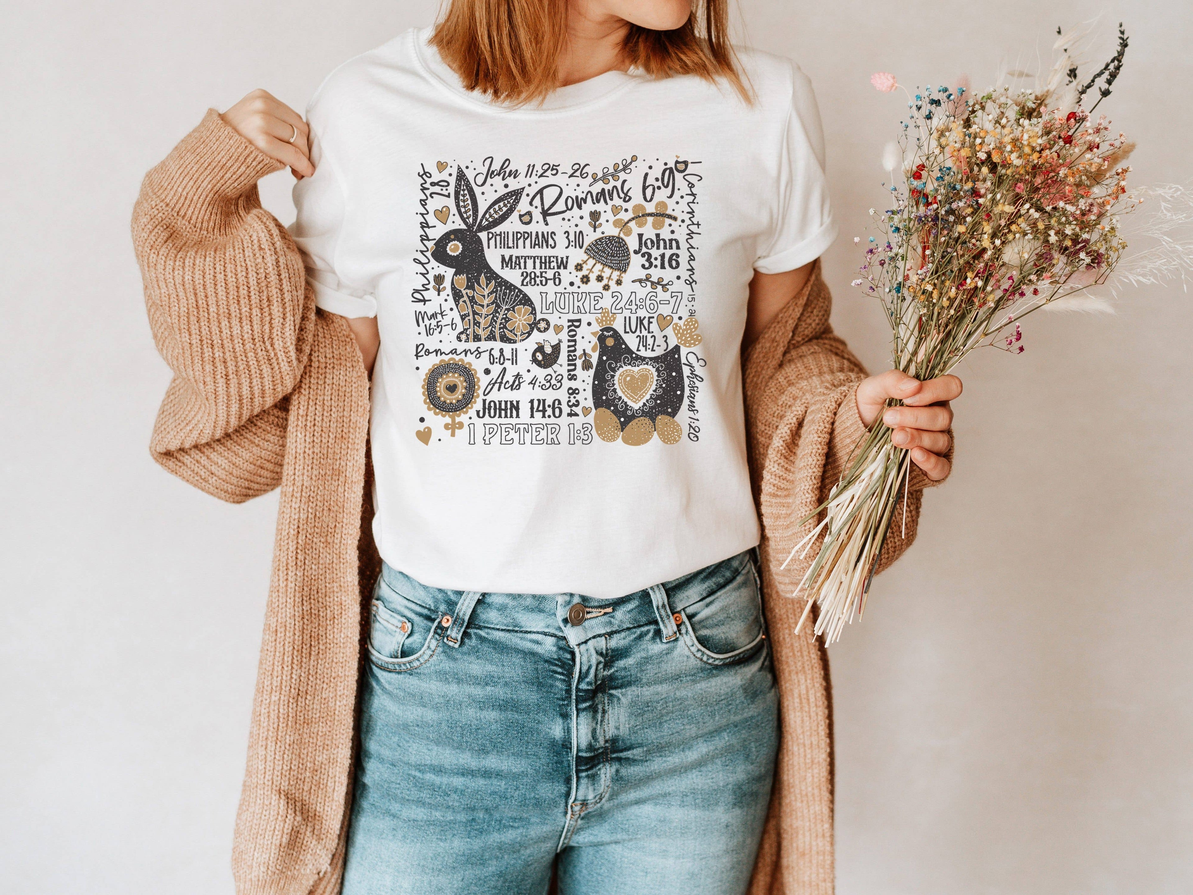 Easter Verses Graphic Tee | Women's Tees Religious Tee Hoodie, Sweatshirt | PodTeesHub.com