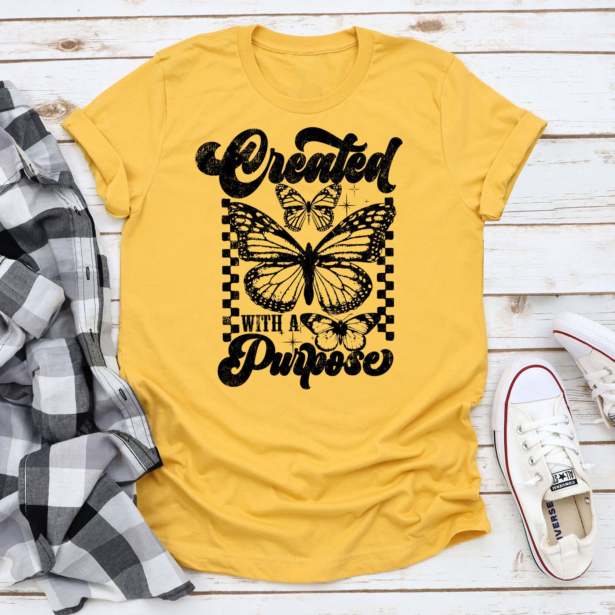 Faith Created with Purpose Graphic Tee Hoodie, Sweatshirt | PodTeesHub.com