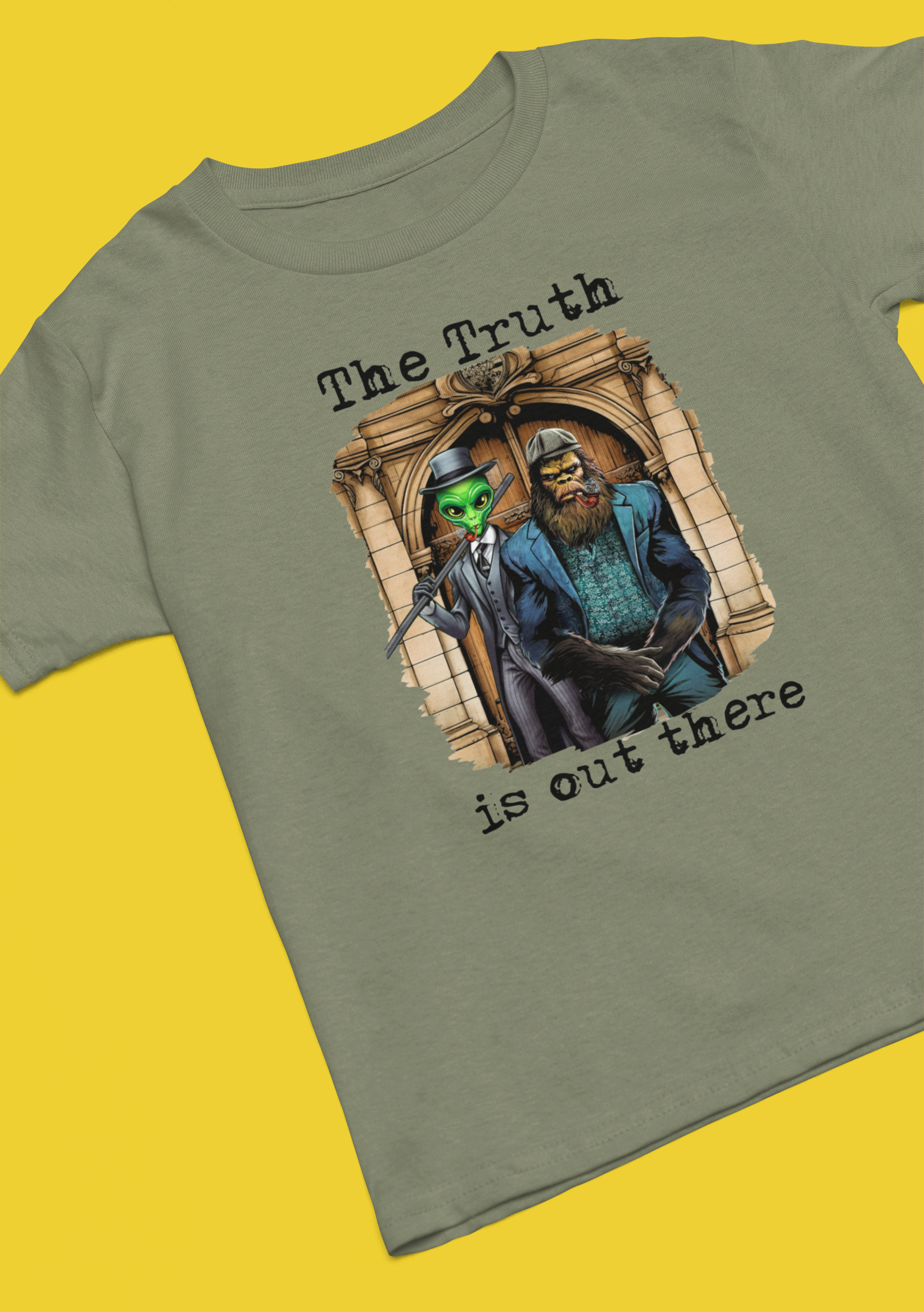Truth Is Out There Bigfoot T-Shirt - Military Green Hoodie, Sweatshirt | PodTeesHub.com