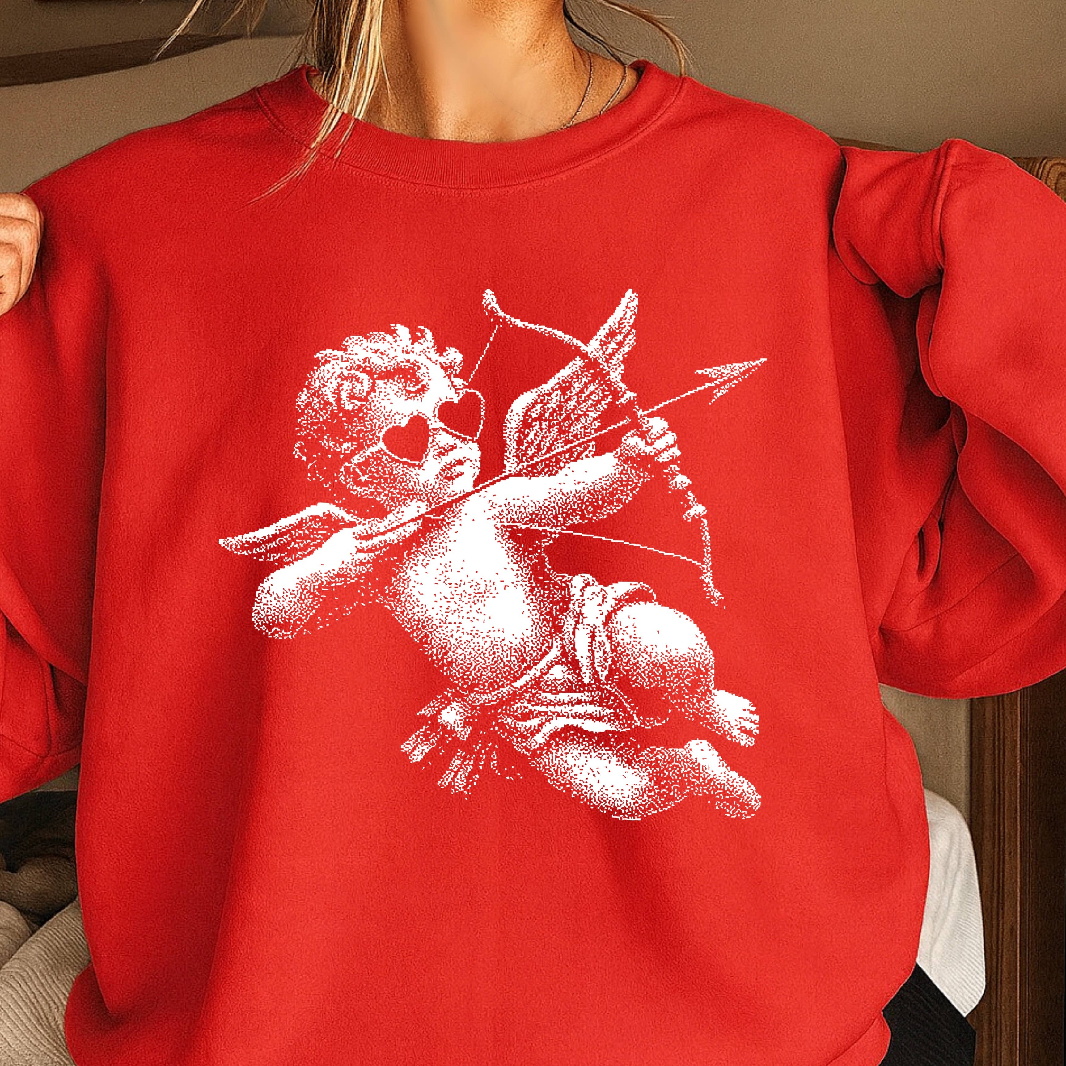 Halftone Cupid Valentine Sweatshirt | Gildan Brand T-Shirts, Hoodie | PodTeesHub.com