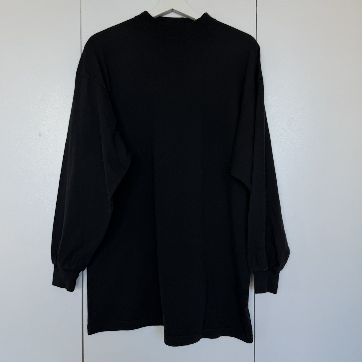 Balenciaga Oversized Long Sleeve Shirt Washed Black Size 1 Hoodie, Sweatshirt | PodTeesHub.com