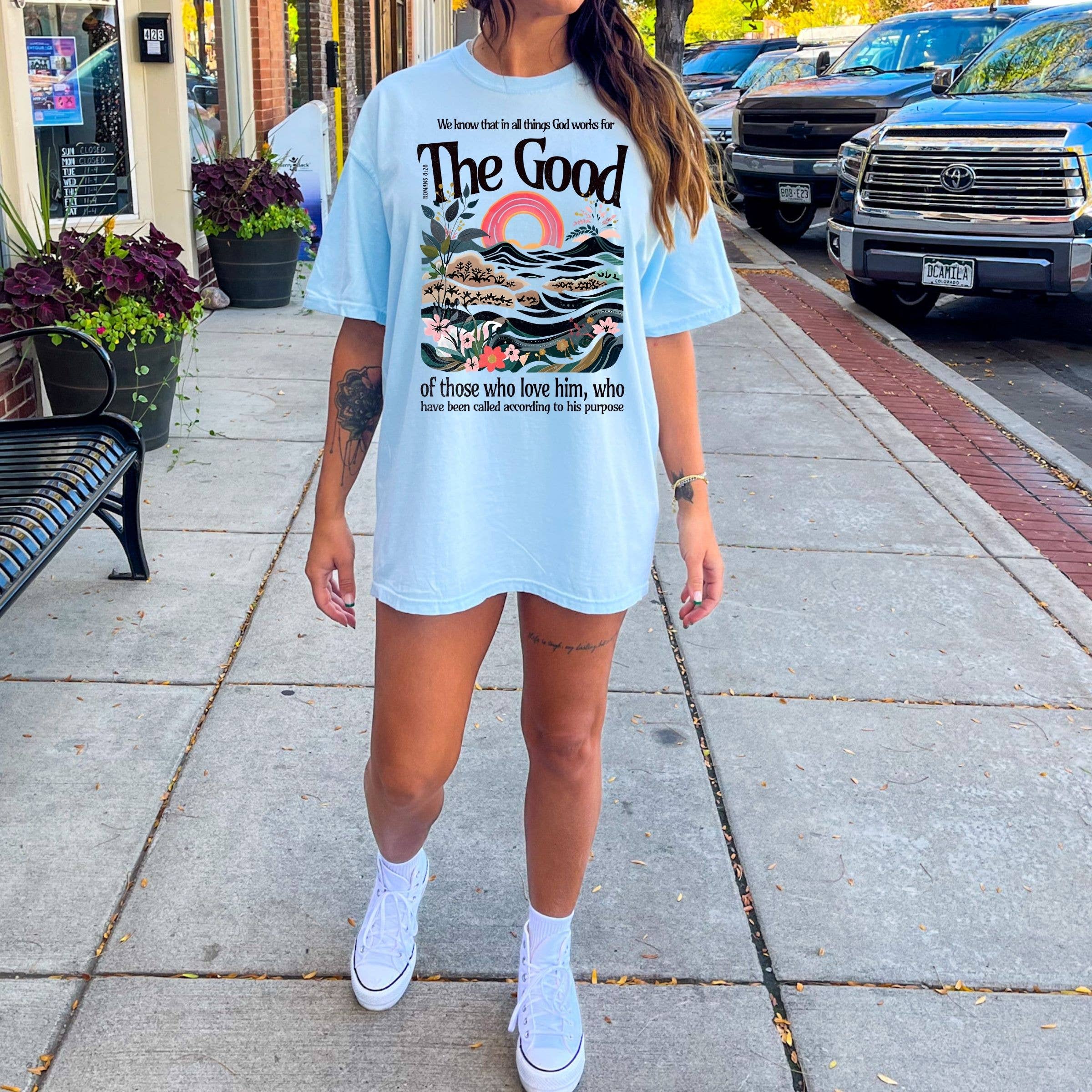 God Works For the Good Western Floral Spring Graphic Tee Hoodie, Sweatshirt | PodTeesHub.com