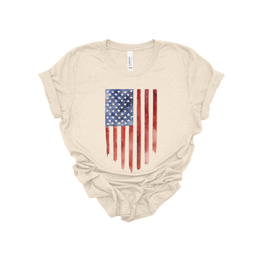 USA Watercolor Flag Tee Hoodie, Sweatshirt | PodTeesHub.com