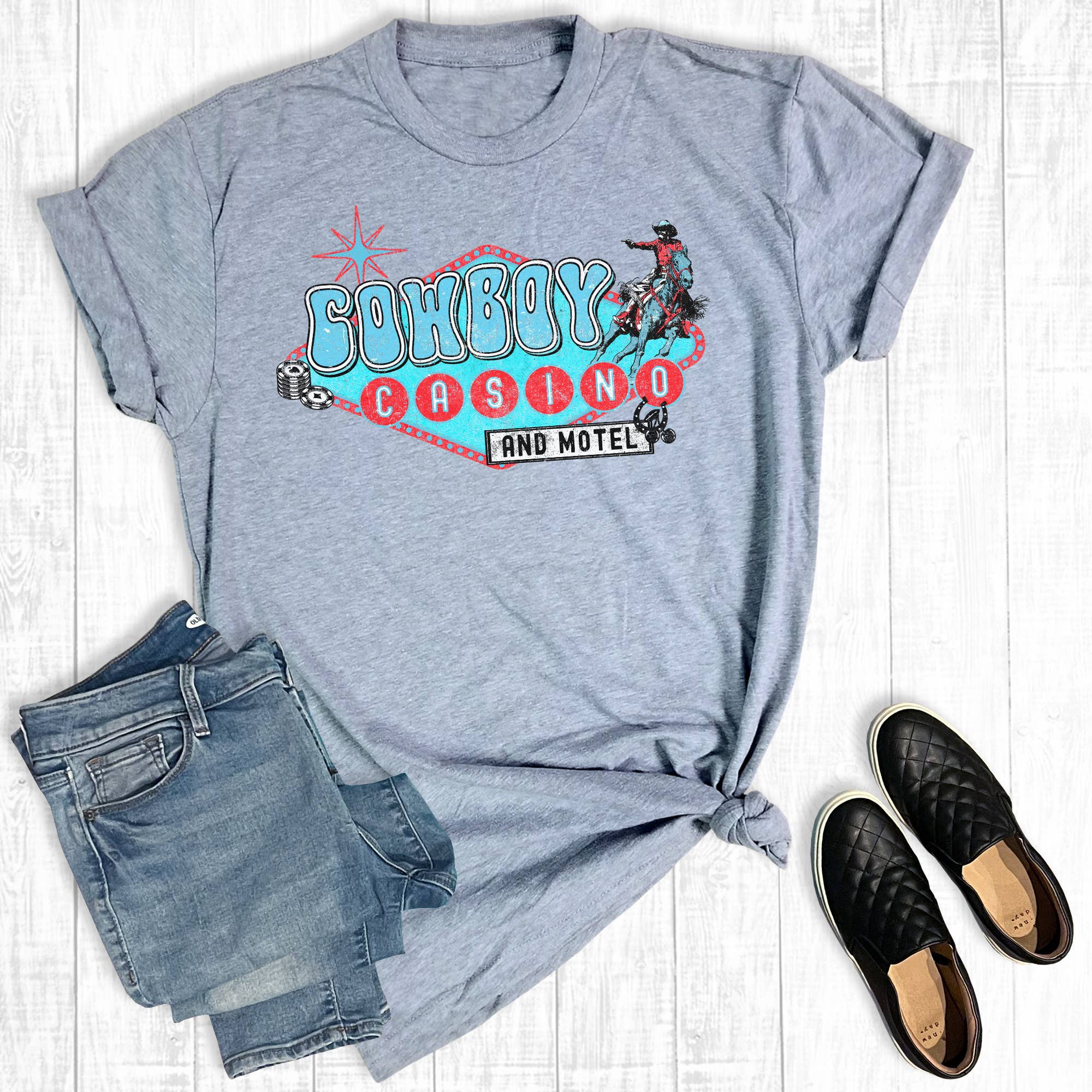 Western Cowboy Casino Graphic Tee Hoodie, Sweatshirt | PodTeesHub.com