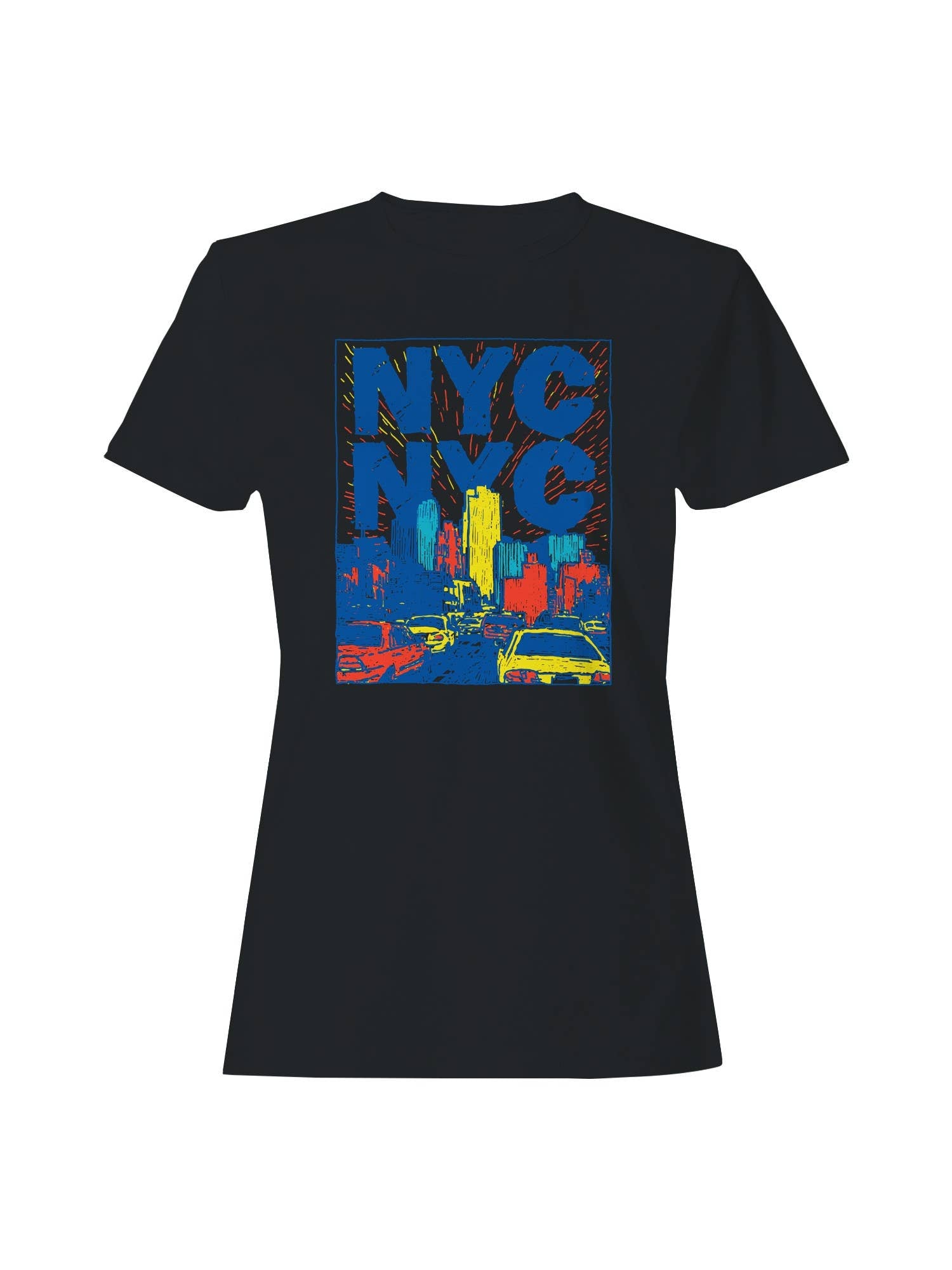 Nyc Vibrant Cityscape Art Women's T-Shirt Hoodie, Sweatshirt | PodTeesHub.com
