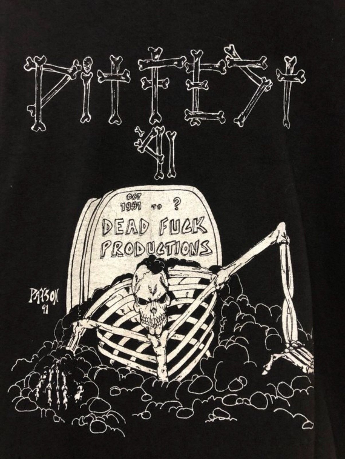 Vintage 90s Pitfest Dead Fuck Production Horror T Shirt Hoodie, Sweatshirt | PodTeesHub.com