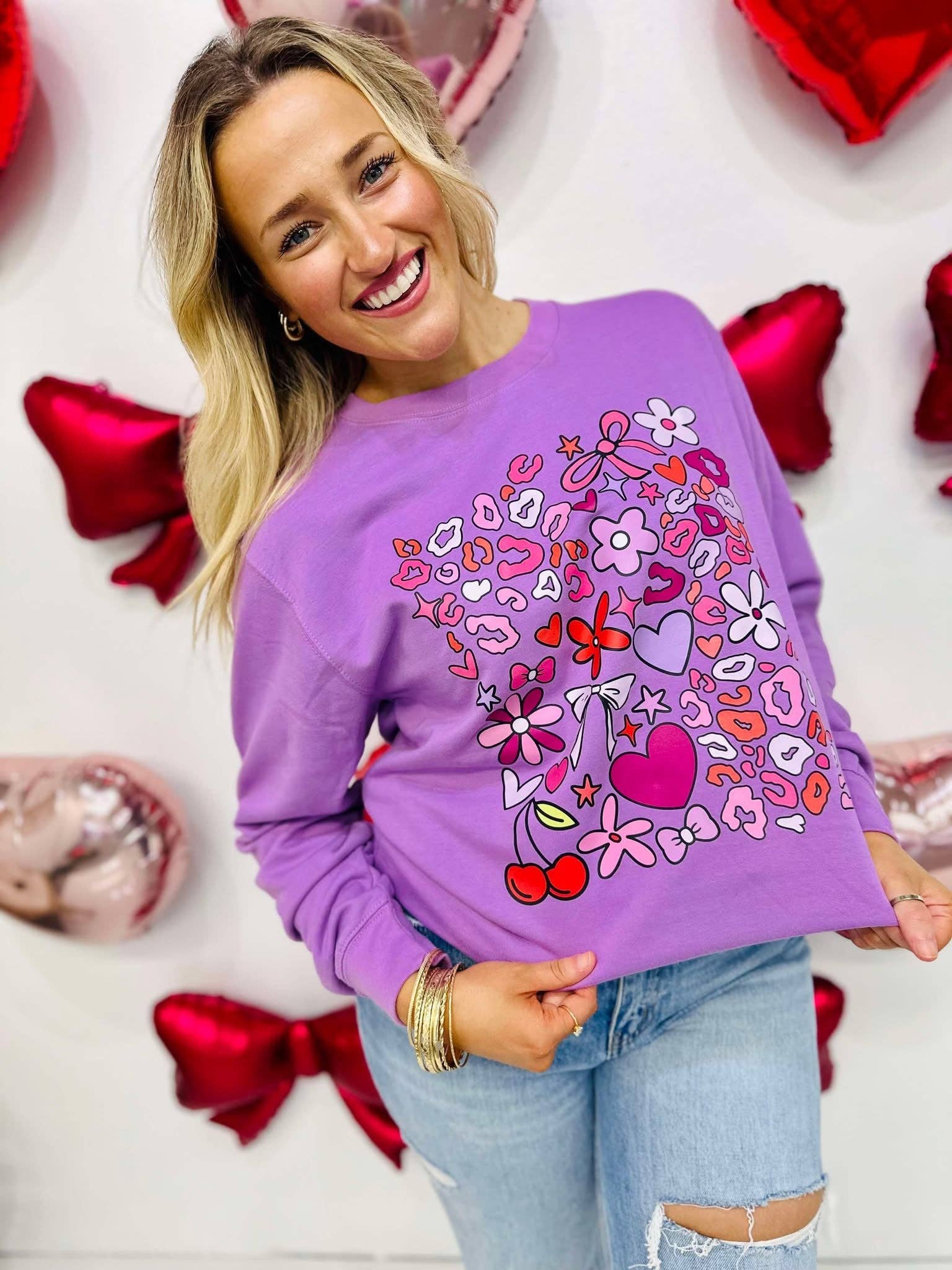 Valentine's Leopard Collage Dtf Sweatshirt T-Shirts, Hoodie | PodTeesHub.com