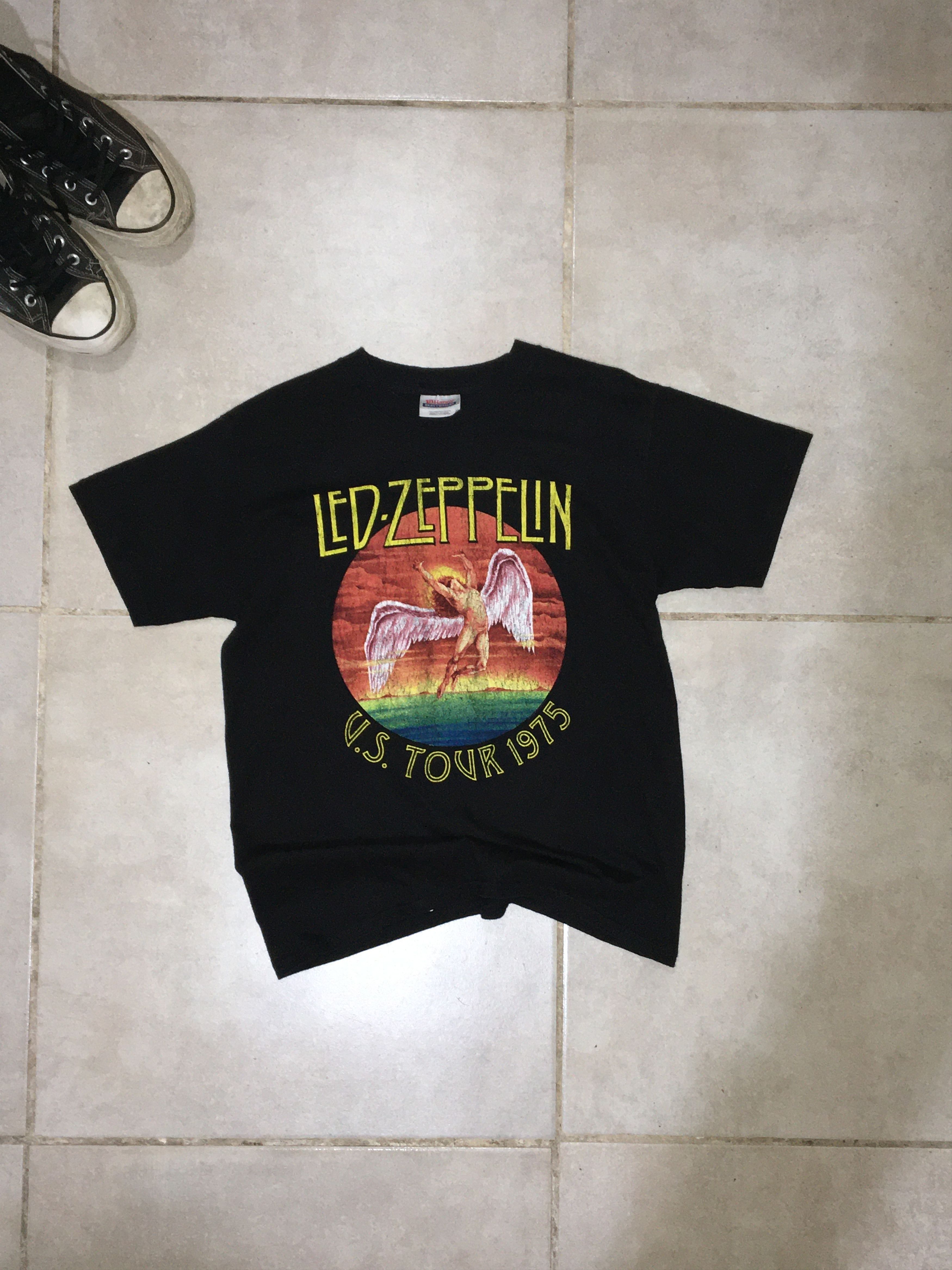 Vintage Led Zeppelin U S Tour 1975 Hanes Tag T-Shirts, Hoodie, Sweatshirt | PodTeesHub.com