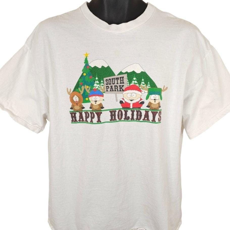 Vintage South Park T Shirt Mens Size Xl White Y2k Holidays Hoodie, Sweatshirt | PodTeesHub.com