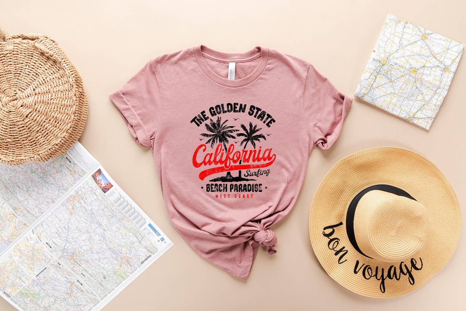 The Golden State California Surfing T-Shirt Hoodie, Sweatshirt | PodTeesHub.com